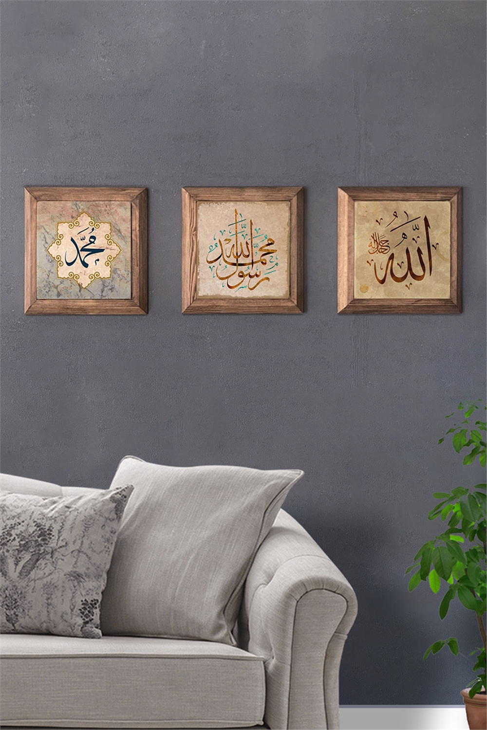 MASİF ÇERÇEVELİ 3'LÜ DOĞALTAŞ TABLO PANO OSCAR STONE DECOR / 3PRMT-40-0113