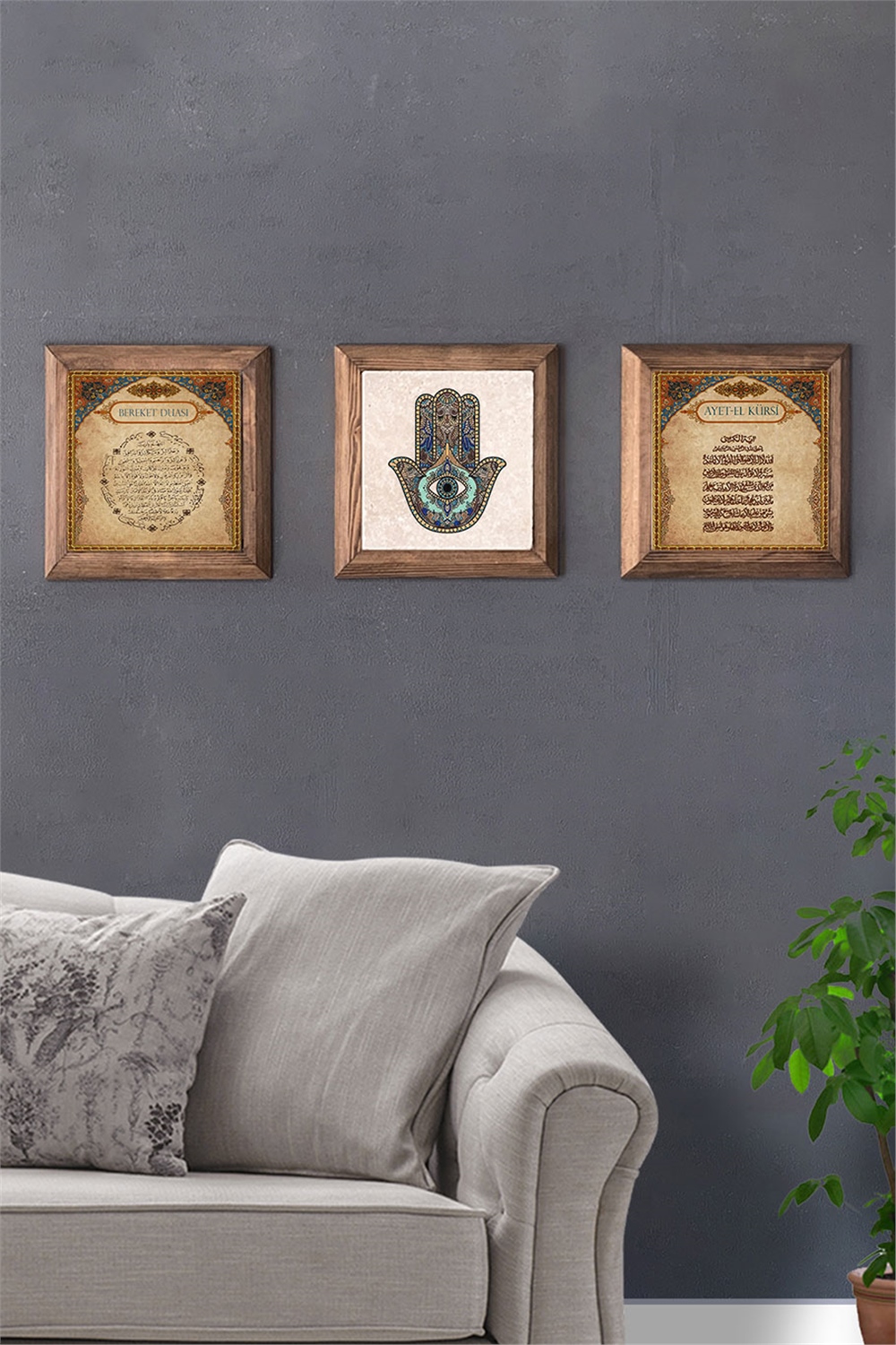 MASİF ÇERÇEVELİ 3'LÜ DOĞALTAŞ TABLO PANO OSCAR STONE DECOR / 3PRMT-40-0379