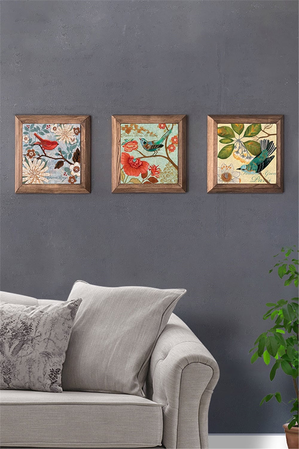 MASİF ÇERÇEVELİ 3'LÜ DOĞALTAŞ TABLO PANO OSCAR STONE DECOR / 3PRMT-10-0005