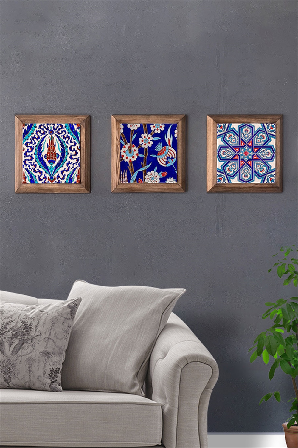 MASİF ÇERÇEVELİ 3'LÜ DOĞALTAŞ TABLO PANO OSCAR STONE DECOR / 3PRMT-40-0045