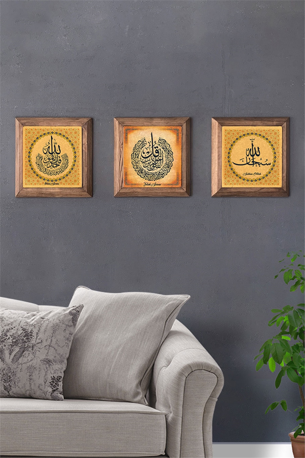 MASİF ÇERÇEVELİ 3'LÜ DOĞALTAŞ TABLO PANO OSCAR STONE DECOR / 3PRMT-40-0258