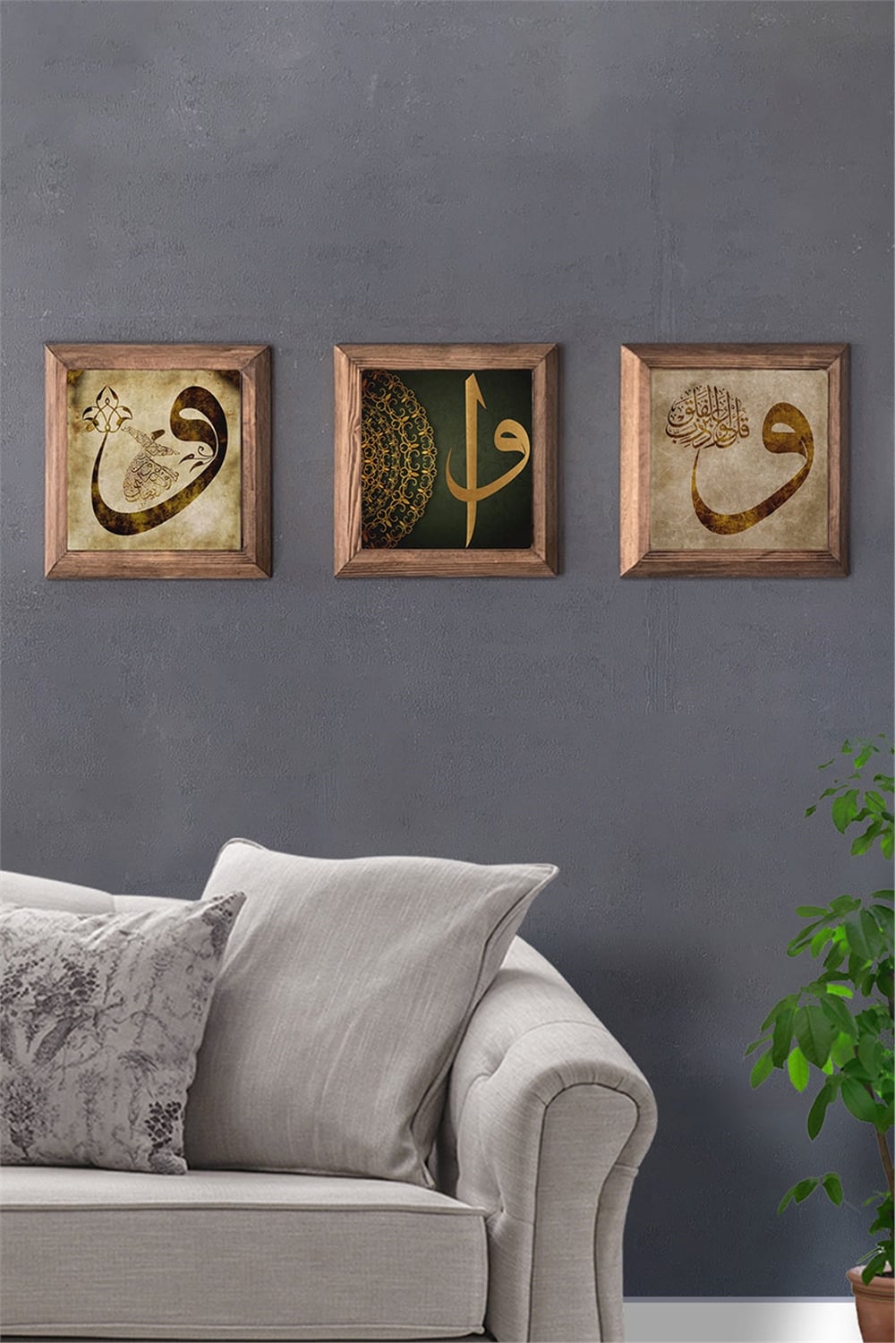 MASİF ÇERÇEVELİ 3'LÜ DOĞALTAŞ TABLO PANO OSCAR STONE DECOR / 3PRMT-40-0028