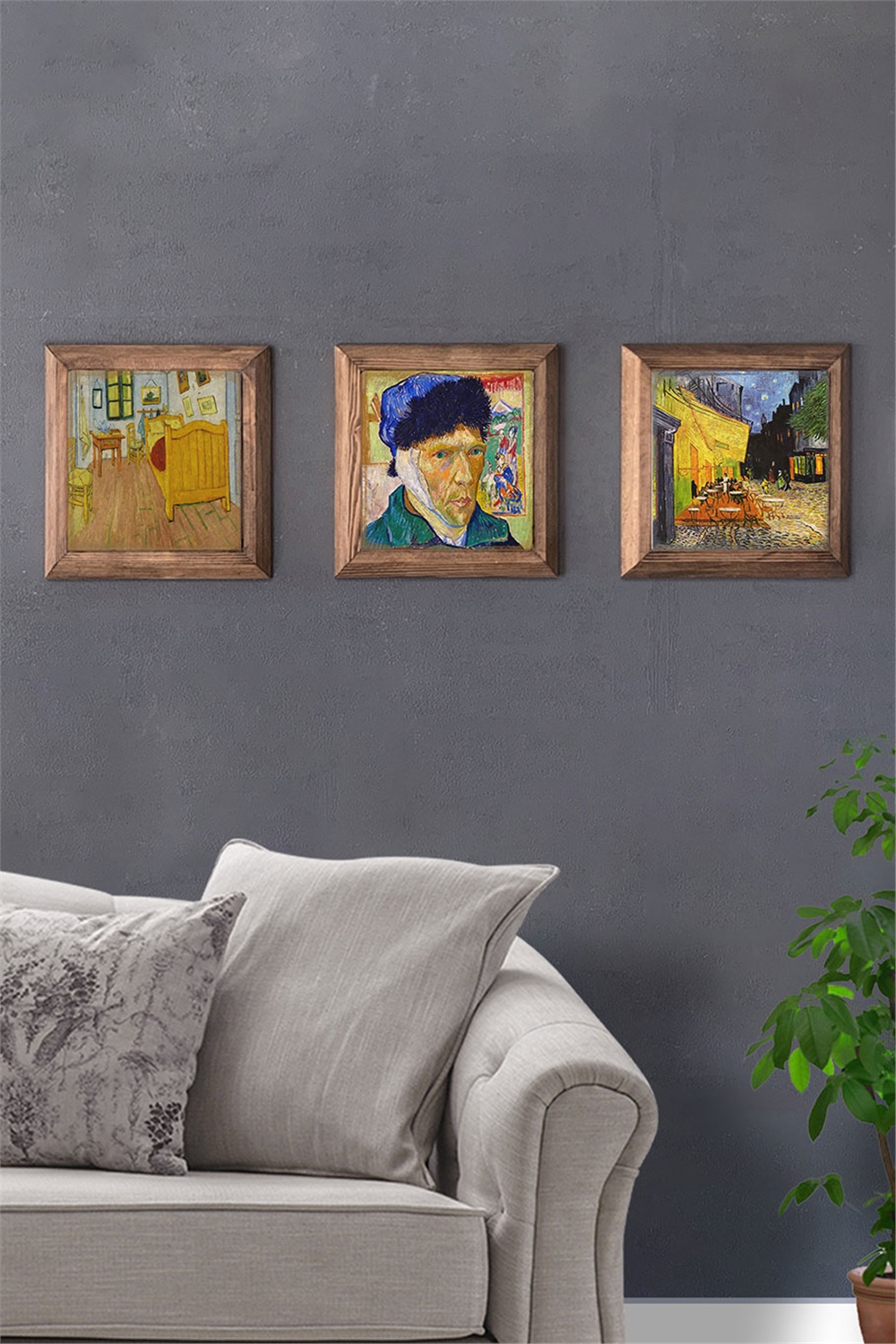 MASİF ÇERÇEVELİ 3'LÜ DOĞALTAŞ TABLO PANO OSCAR STONE DECOR / 3PRMT-40-0415