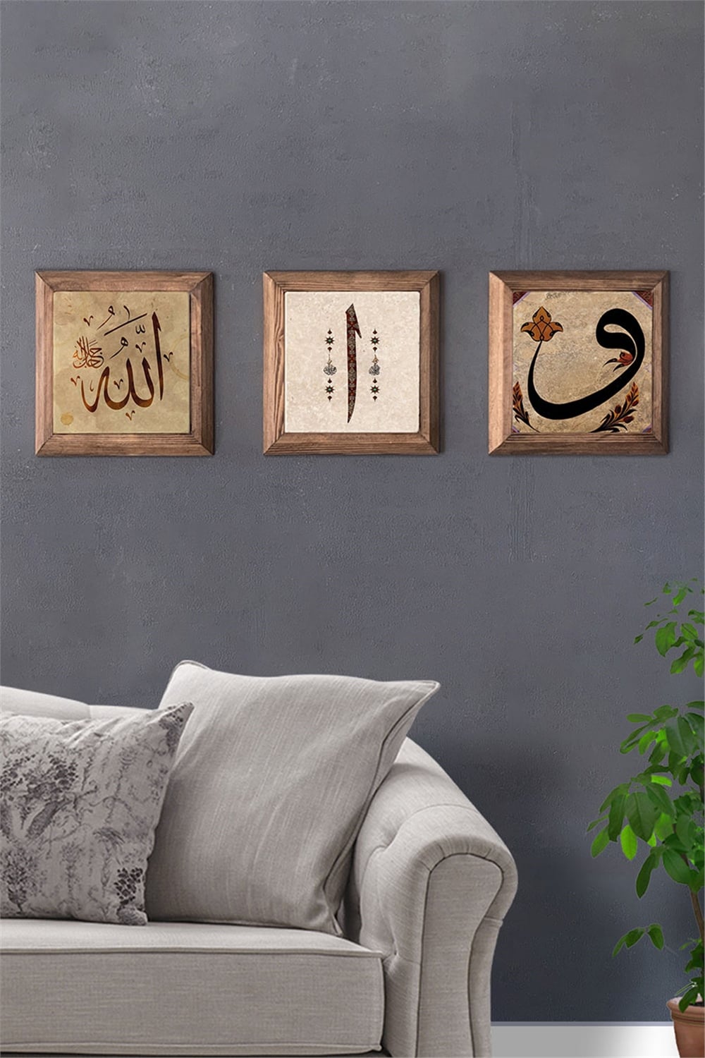 MASİF ÇERÇEVELİ 3'LÜ DOĞALTAŞ TABLO PANO OSCAR STONE DECOR / 3PRMT-40-0020