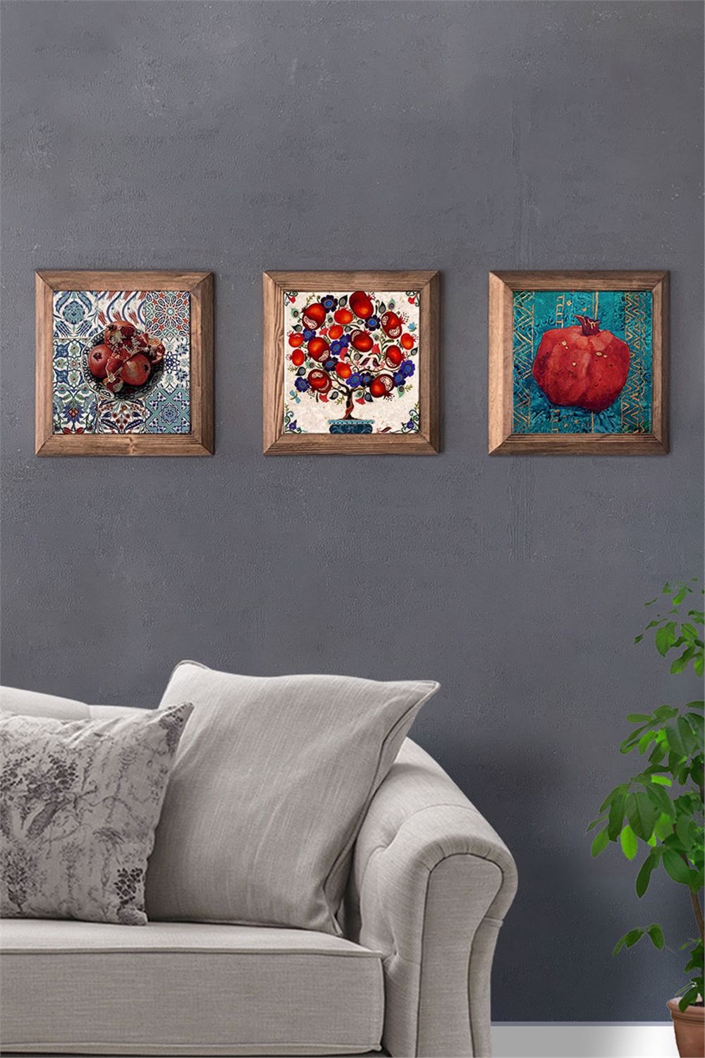 MASİF ÇERÇEVELİ 3'LÜ DOĞALTAŞ TABLO PANO OSCAR STONE DECOR / 3PRMT-40-0013