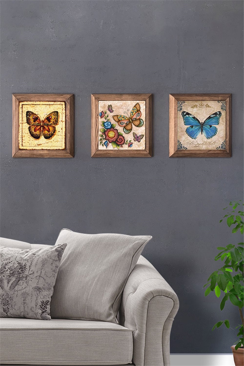 MASİF ÇERÇEVELİ 3'LÜ DOĞALTAŞ TABLO PANO OSCAR STONE DECOR / 3PRMT-40-0089