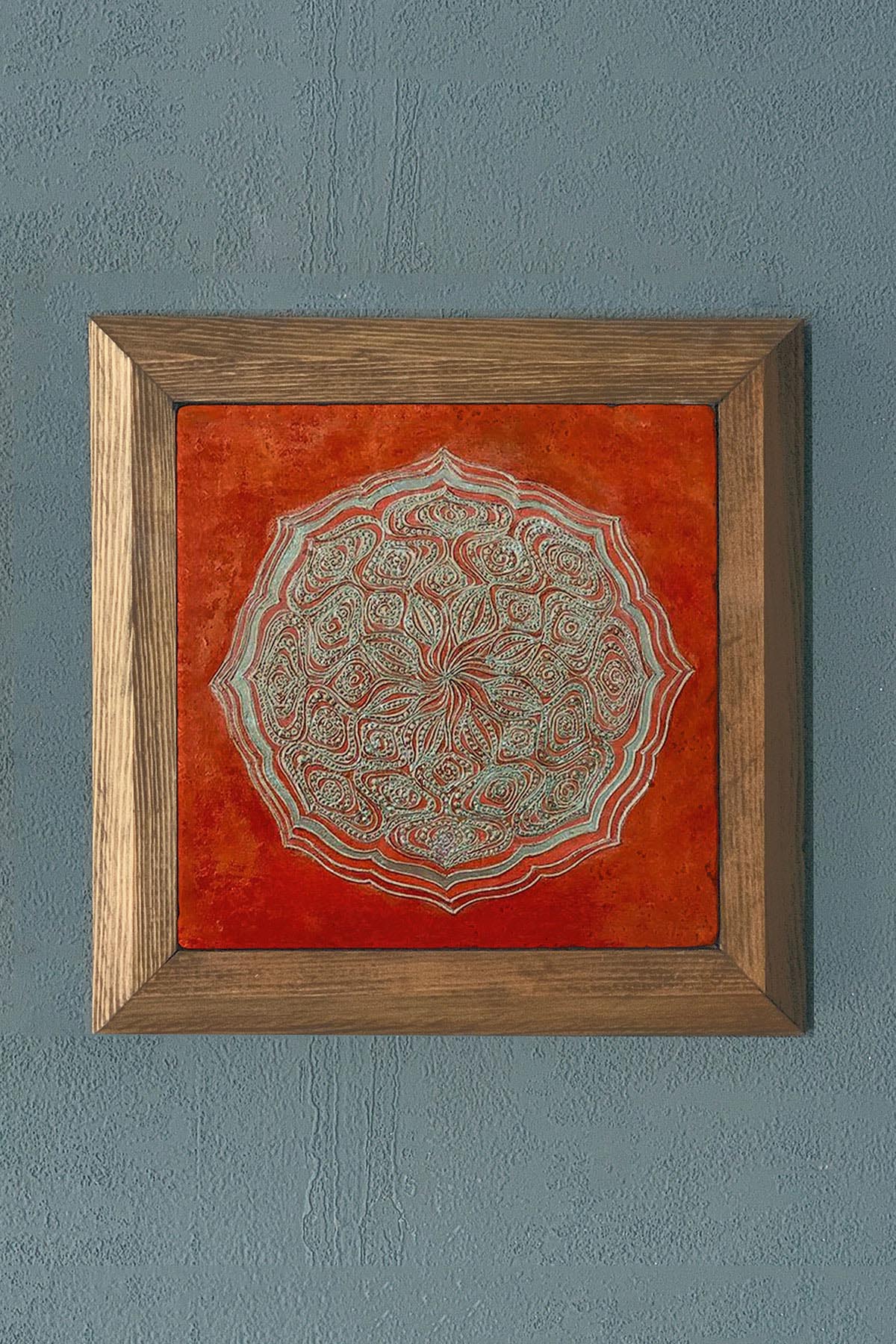 Masif Çerçeveli Doğaltaş Tablo Oscar Stone Decor 28X28 cm