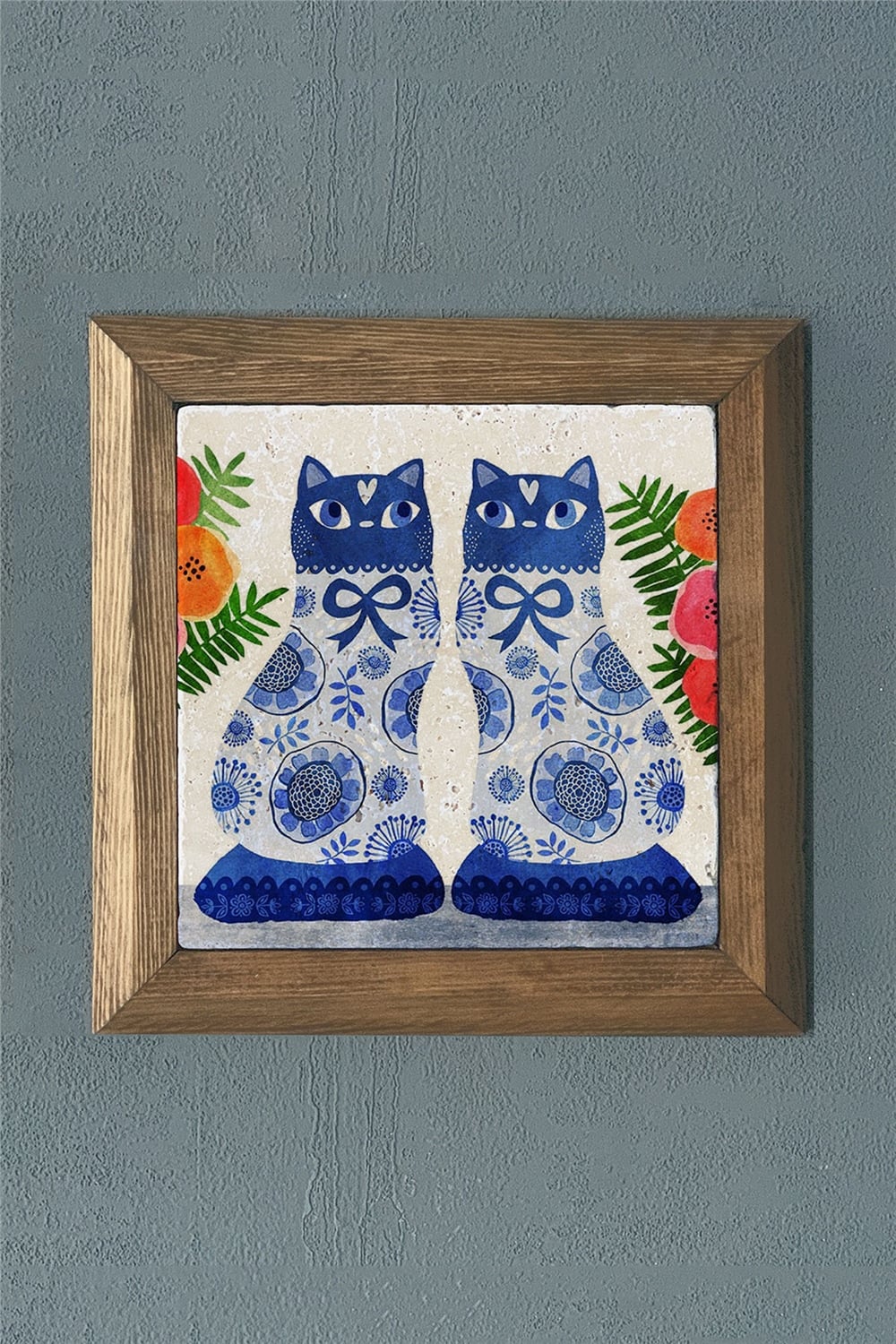 MASİF ÇERÇEVELİ DOĞALTAŞ TABLO PANO OSCAR STONE DECOR 28x28 cm / PRMT2020-1494