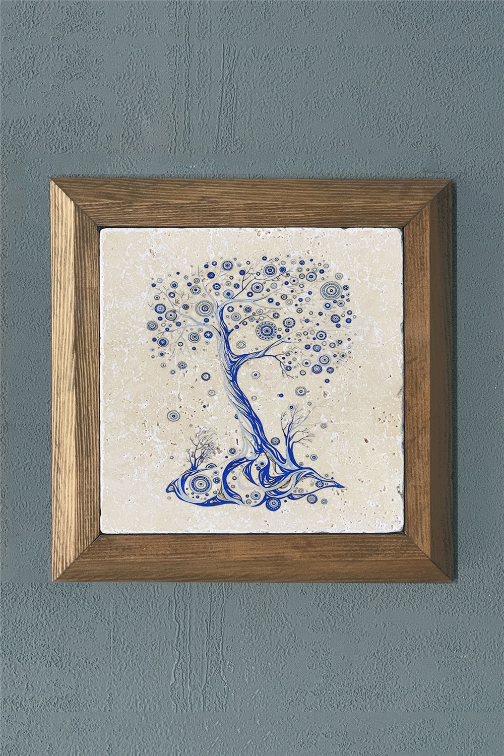 MASİF ÇERÇEVELİ DOĞALTAŞ TABLO PANO OSCAR STONE DECOR 28x28 cm / PRMT2020-1450