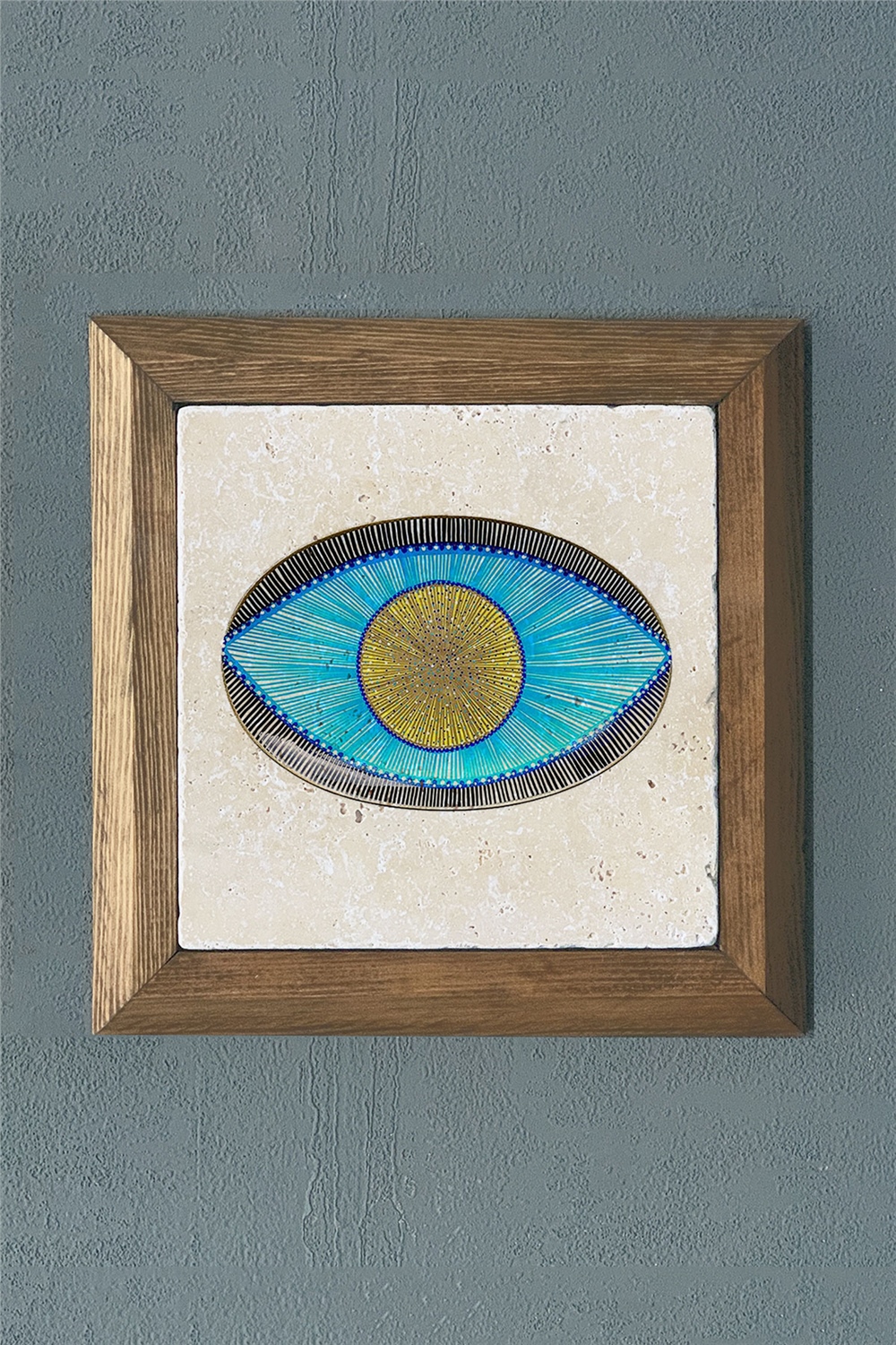 MASİF ÇERÇEVELİ DOĞALTAŞ TABLO PANO OSCAR STONE DECOR 28x28 cm / PRMT2020-1471