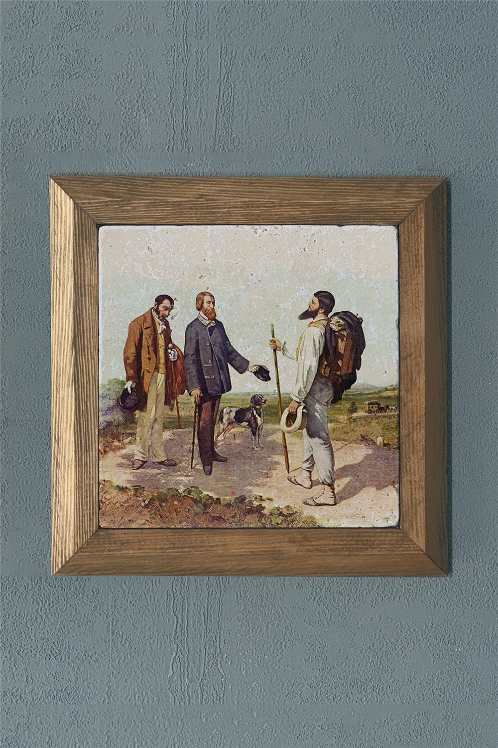 MASİF ÇERÇEVELİ DOĞALTAŞ TABLO PANO OSCAR STONE DECOR 28x28 cm / PRMT2020-1427