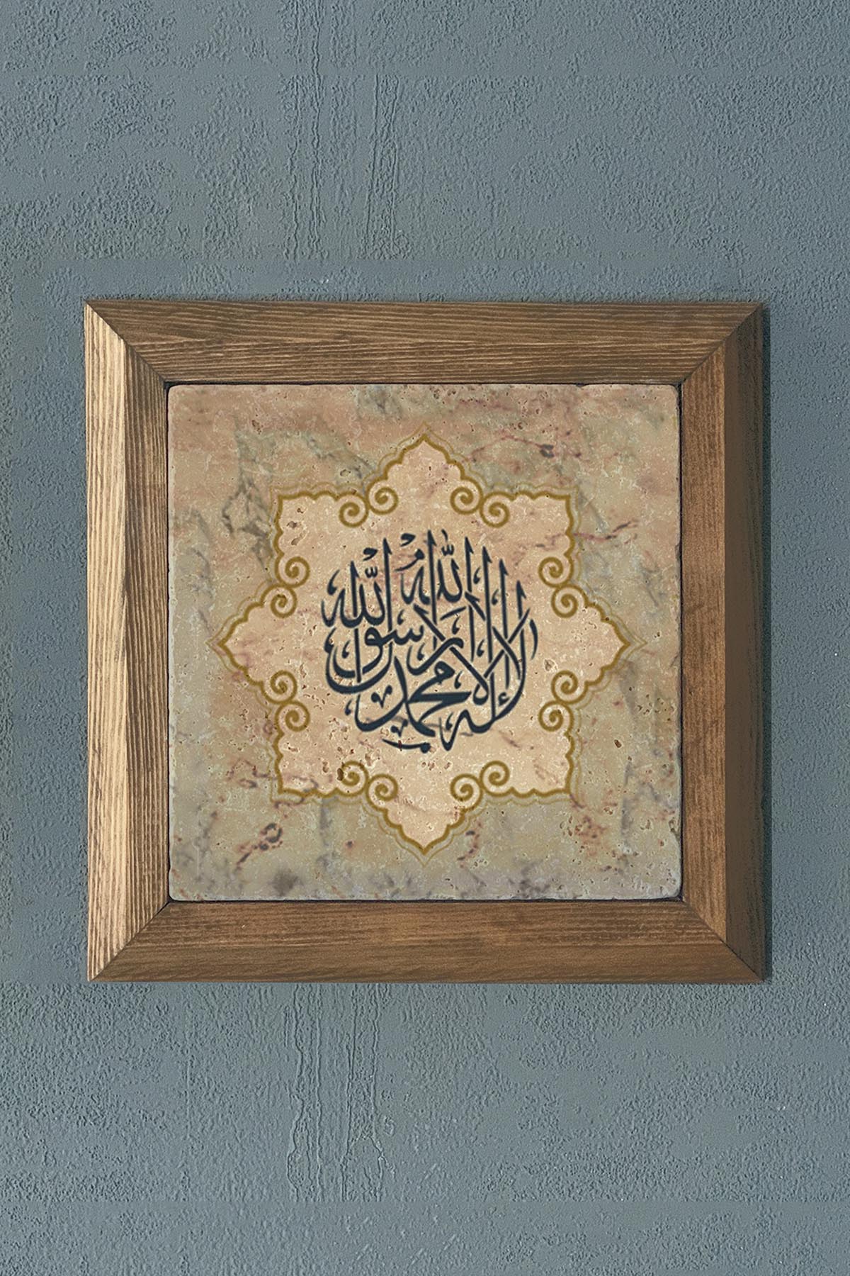 Masif Çerçeveli Doğaltaş Tablo Pano Oscar Stone Decor 28X28 CM