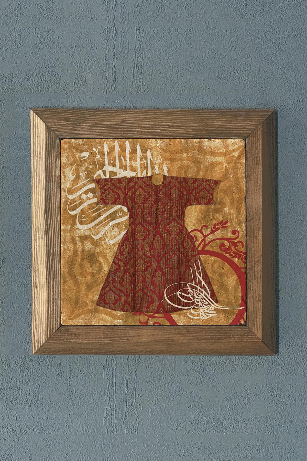 Masif Çerçeveli Kaftan Doğaltaş Tablo Pano Oscar Stone Decor 28X28 CM