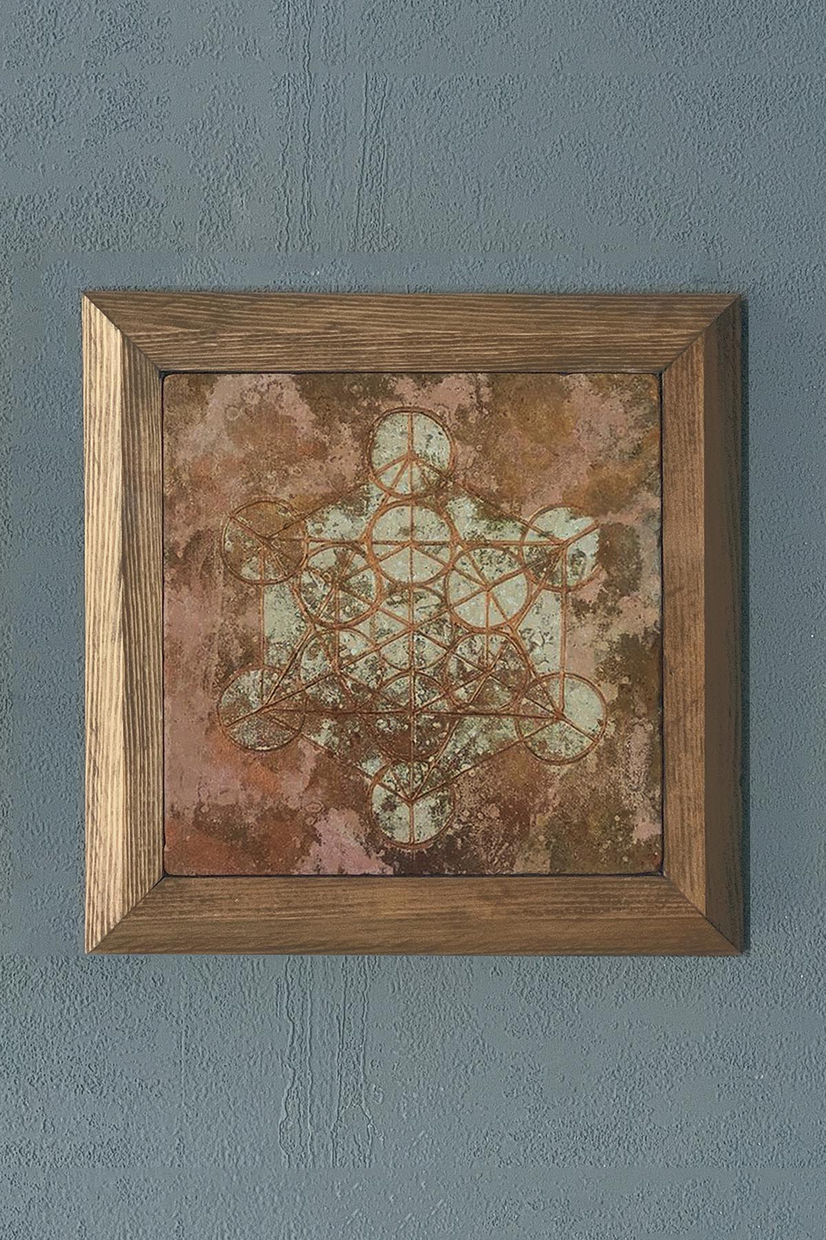 Masif Çerçeveli Taş Tablo- Duvar Dekoru- Oscar Stone Decor 28X28 cm-WALL DECOR