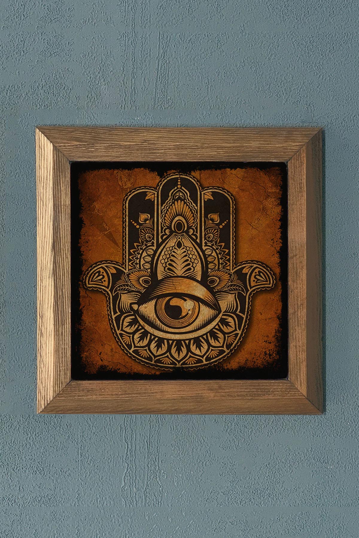 Masif Çerçeveli Taş Tablo- Duvar Dekoru- Oscar Stone Decor 28X28 cm-WALL DECOR