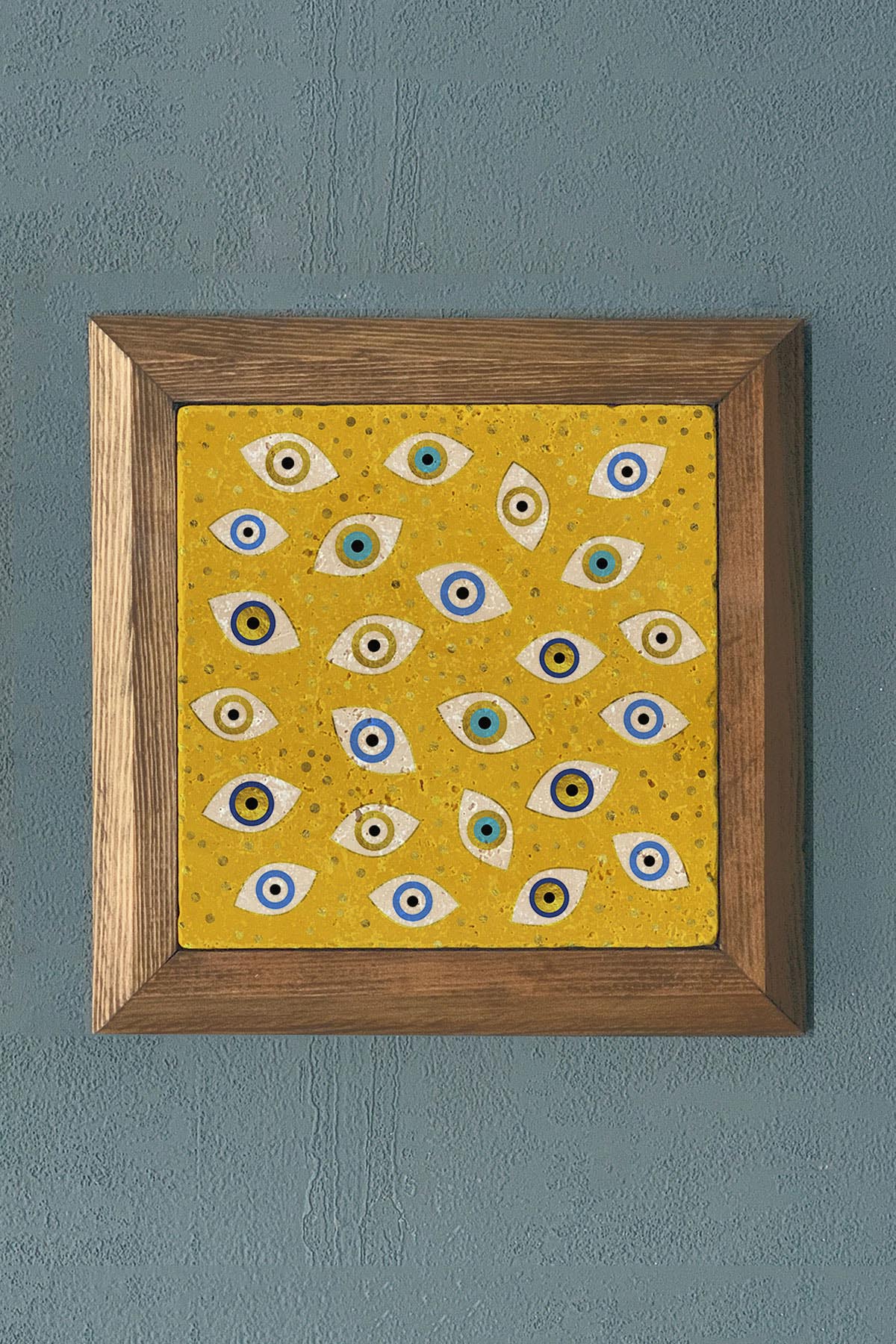 Masif Çerçeveli Taş Tablo- Duvar Dekoru- Oscar Stone Decor 28X28 cm-WALL DECOR