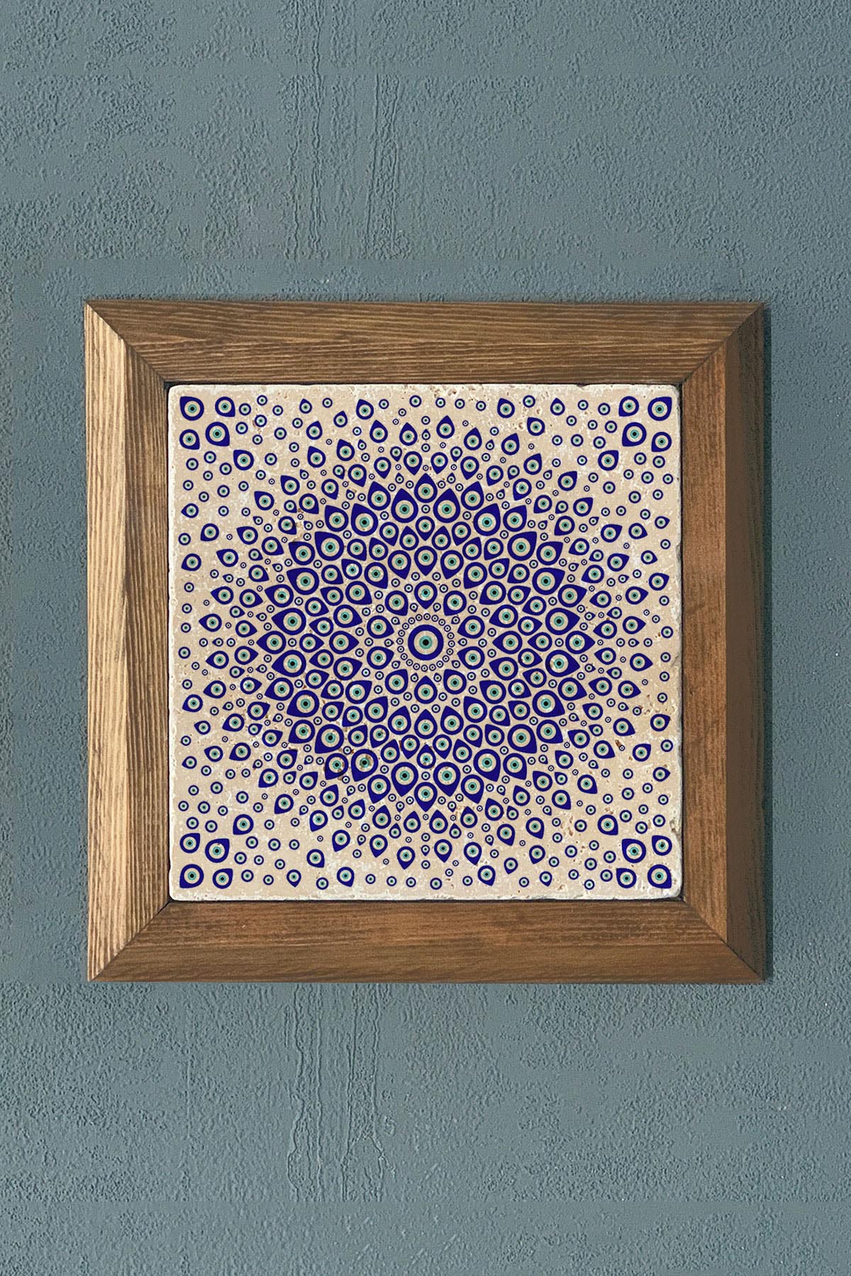 Masif Çerçeveli Taş Tablo- Duvar Dekoru- Oscar Stone Decor 28X28 cm-WALL DECOR
