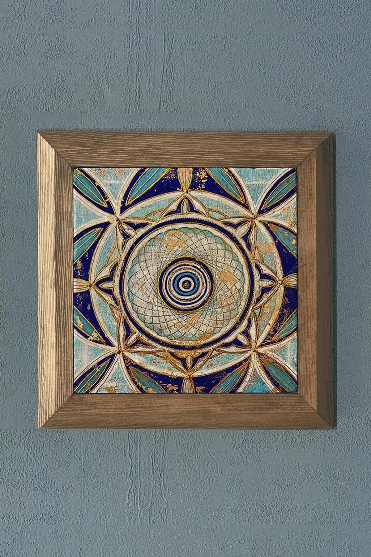 Masif Çerçeveli Taş Tablo- Duvar Dekoru- Oscar Stone Decor 28X28 cm-WALL DECOR
