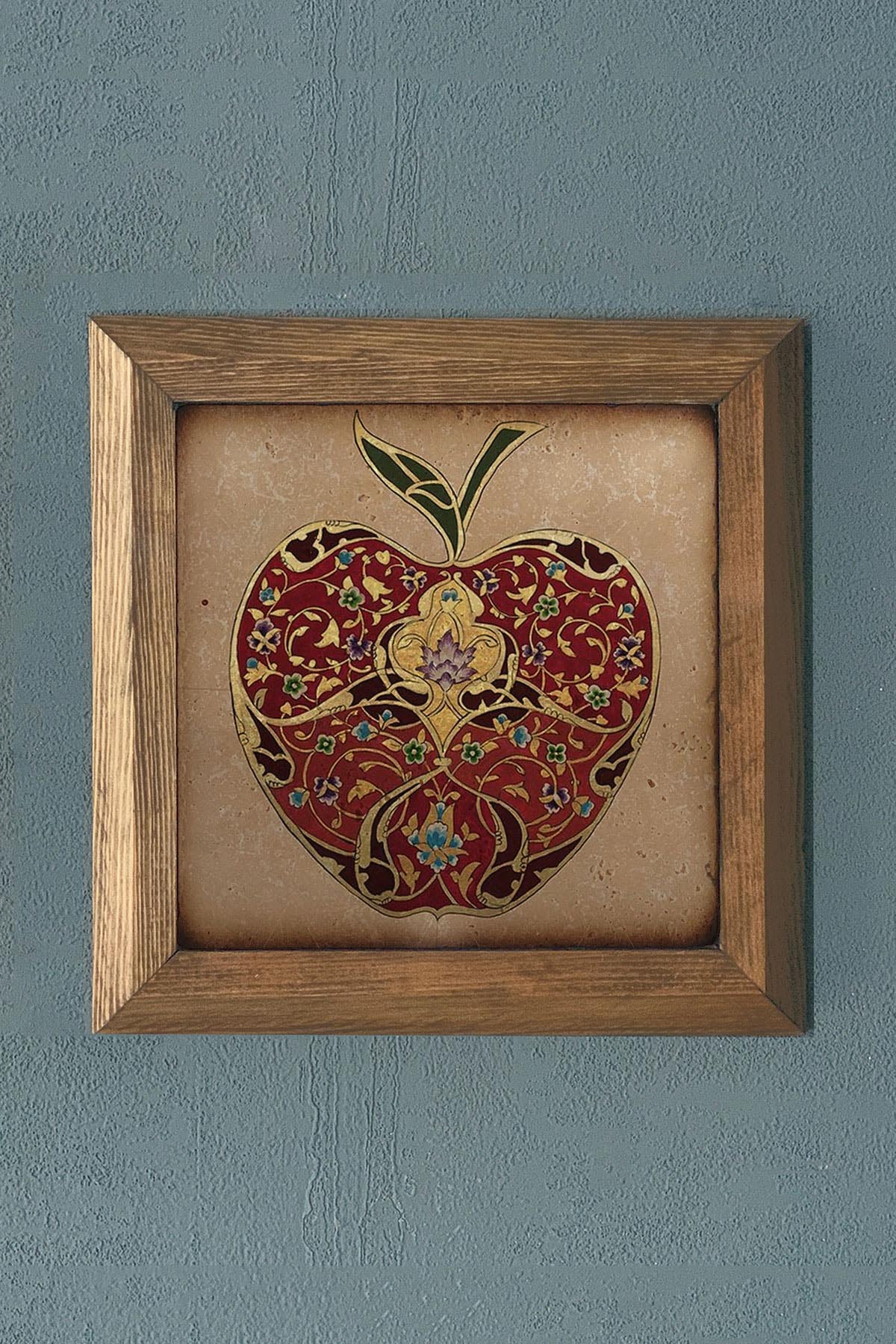 Masif Çerçeveli Taş Tablo-Duvar Dekoru- Oscar Stone Decor 28X28 CM