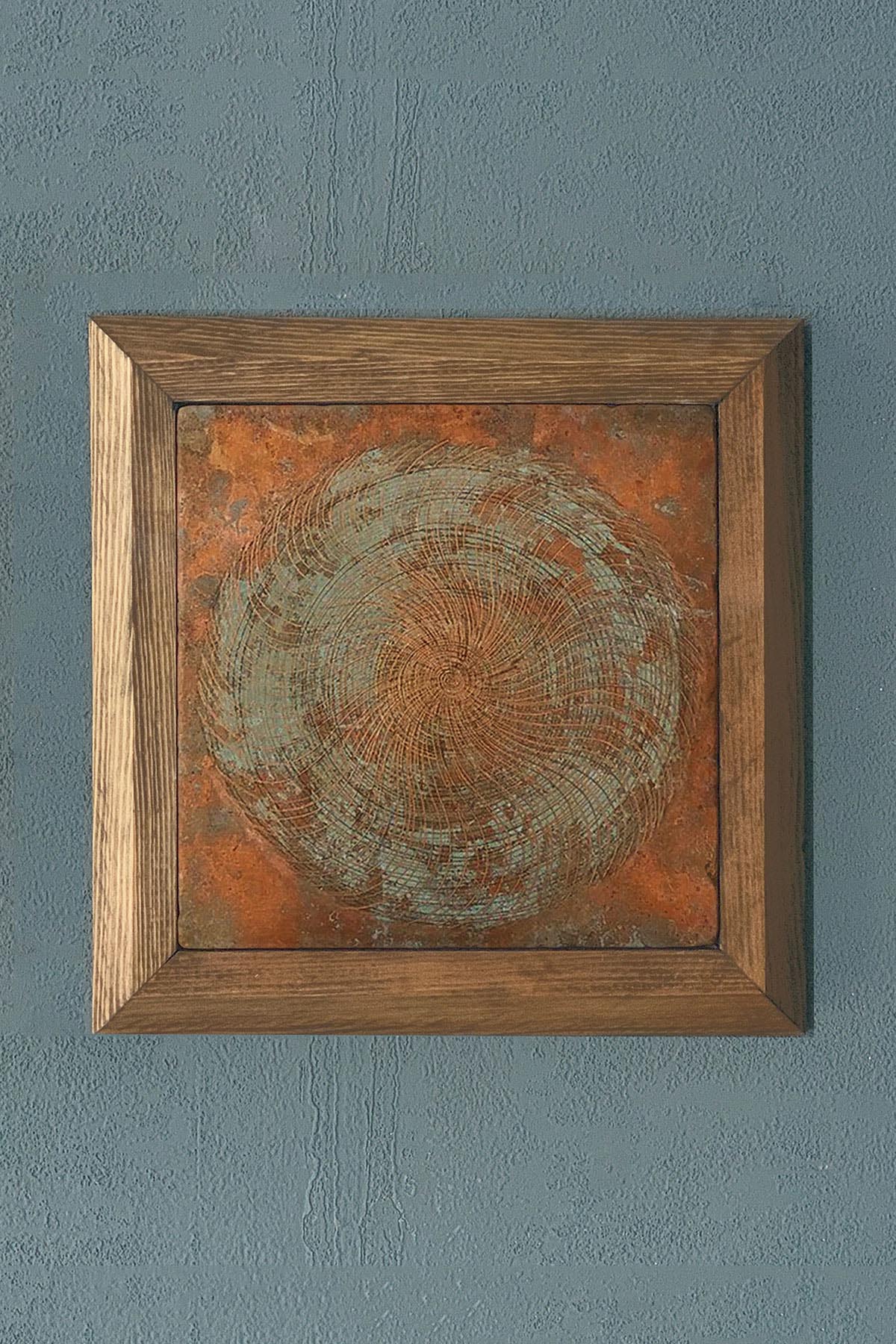 Masif Çerçeveli Taş Tablo-Duvar Dekoru- Oscar Stone Decor 28X28 CM