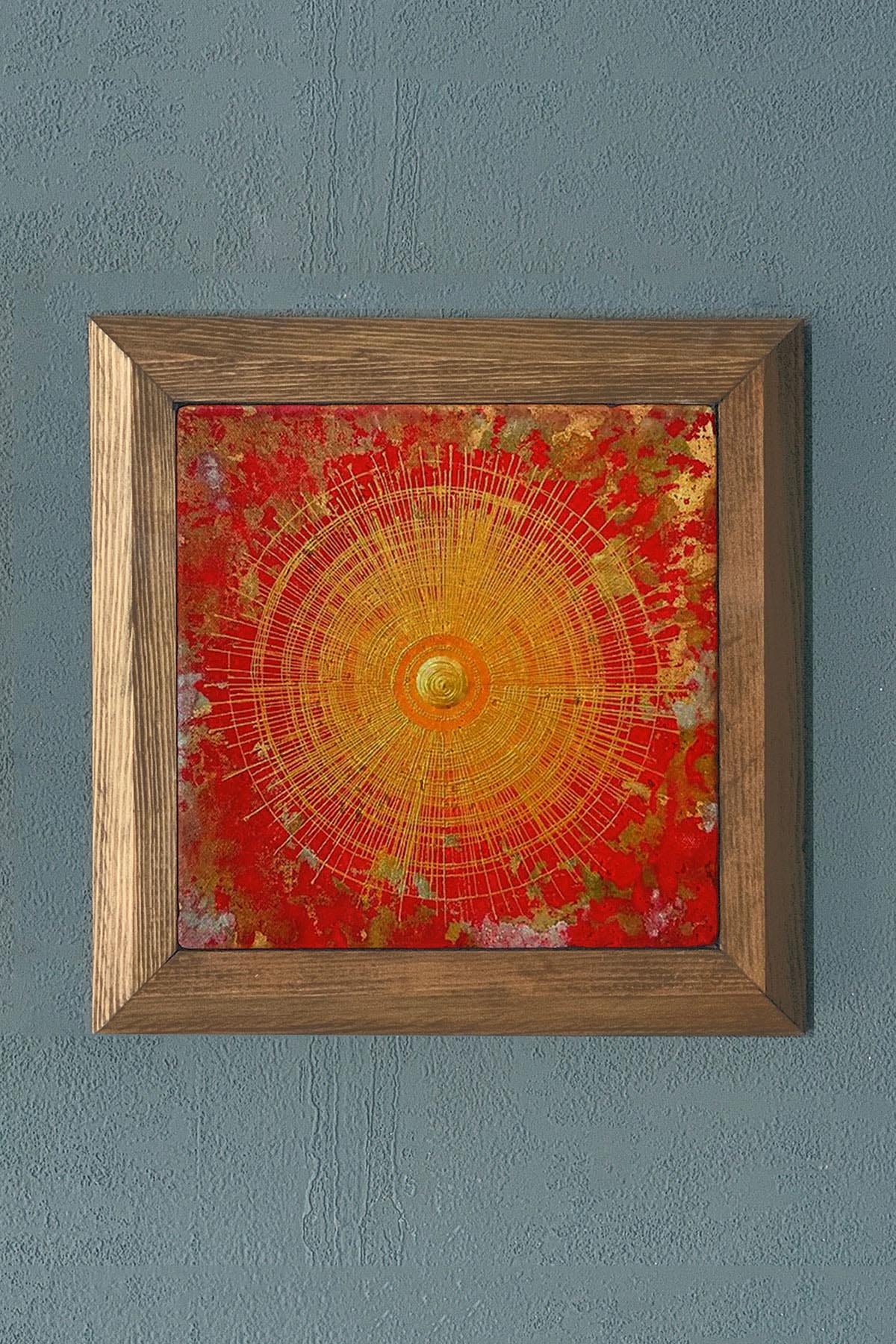 Masif Çerçeveli Taş Tablo-Duvar Dekoru- Oscar Stone Decor 28X28 CM