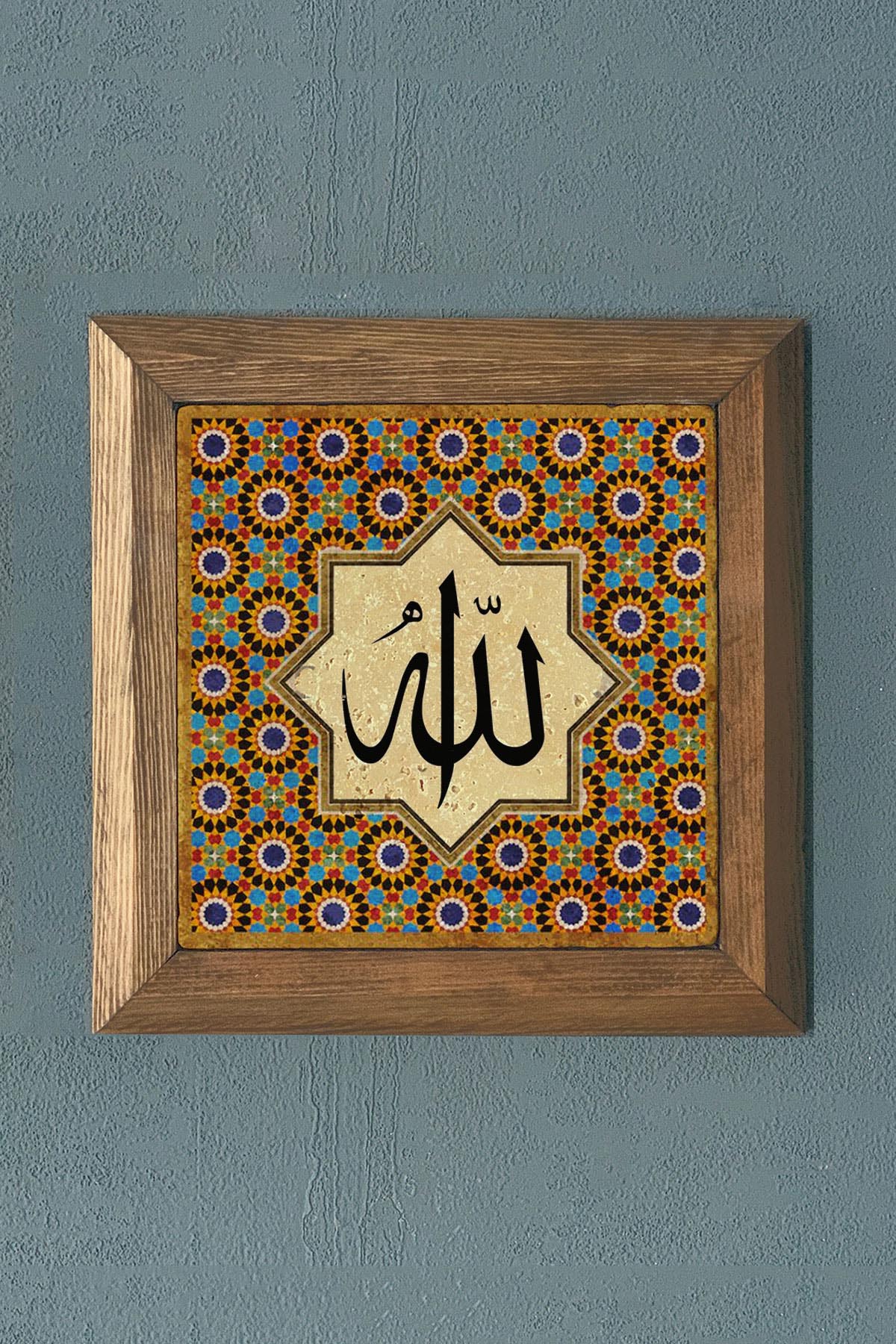 Masif Çerçeveli Taş Tablo-Duvar Dekoru- Oscar Stone Decor 28X28 CM
