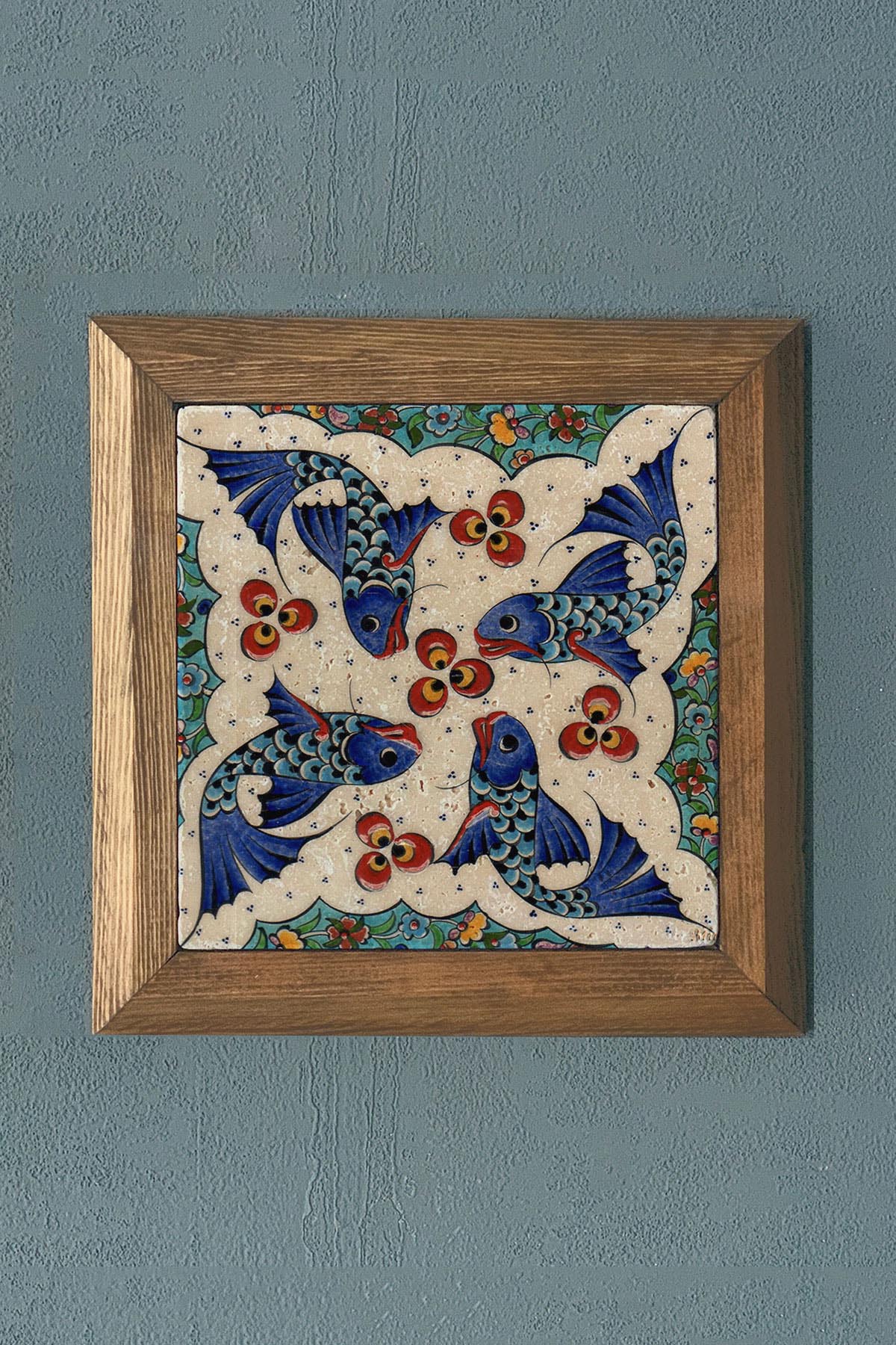 Masif Çerçeveli Taş Tablo-Duvar Dekoru- Oscar Stone Decor 28X28 CM