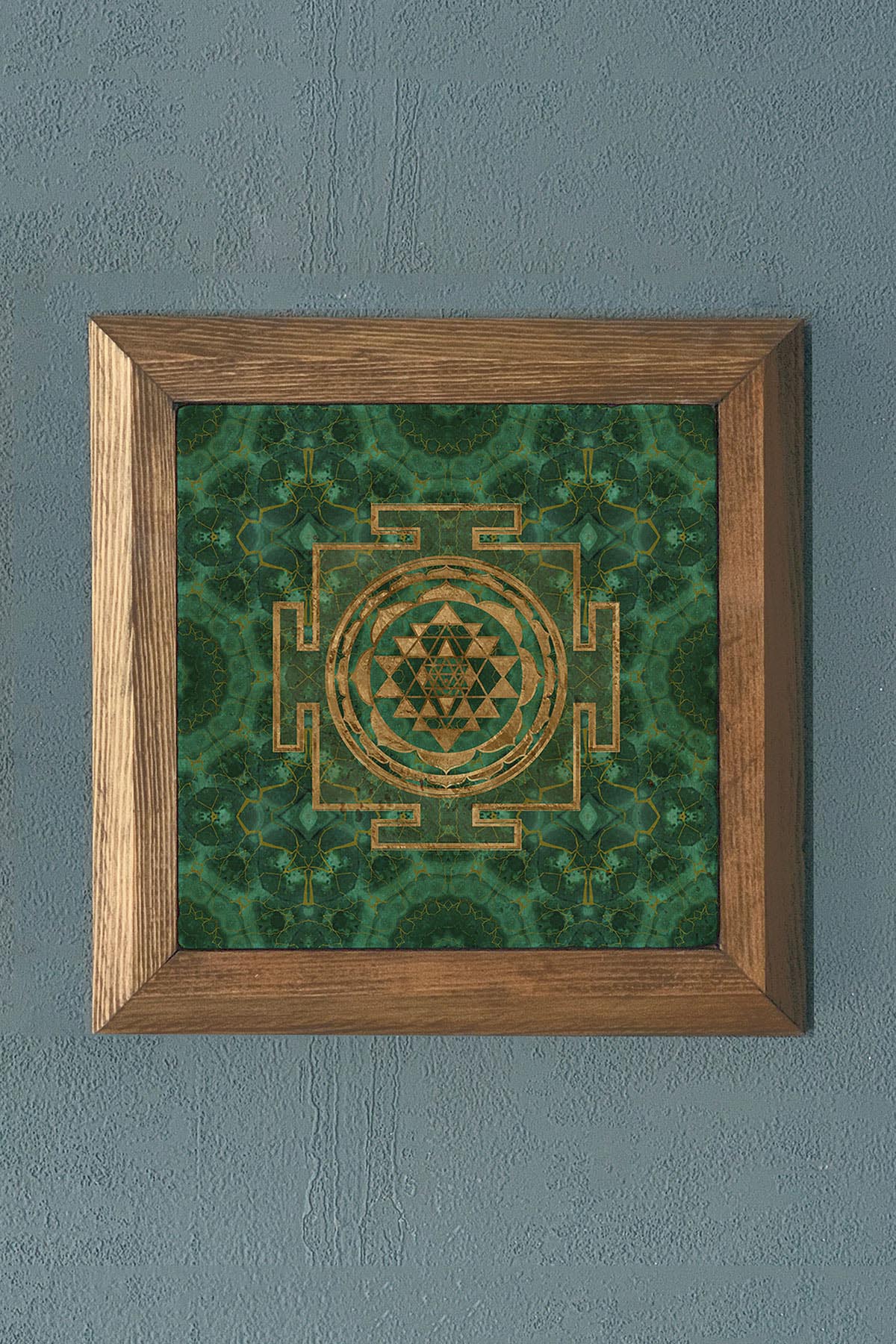 Masif Çerçeveli Taş Tablo-Duvar Dekoru- Oscar Stone Decor 28X28 CM