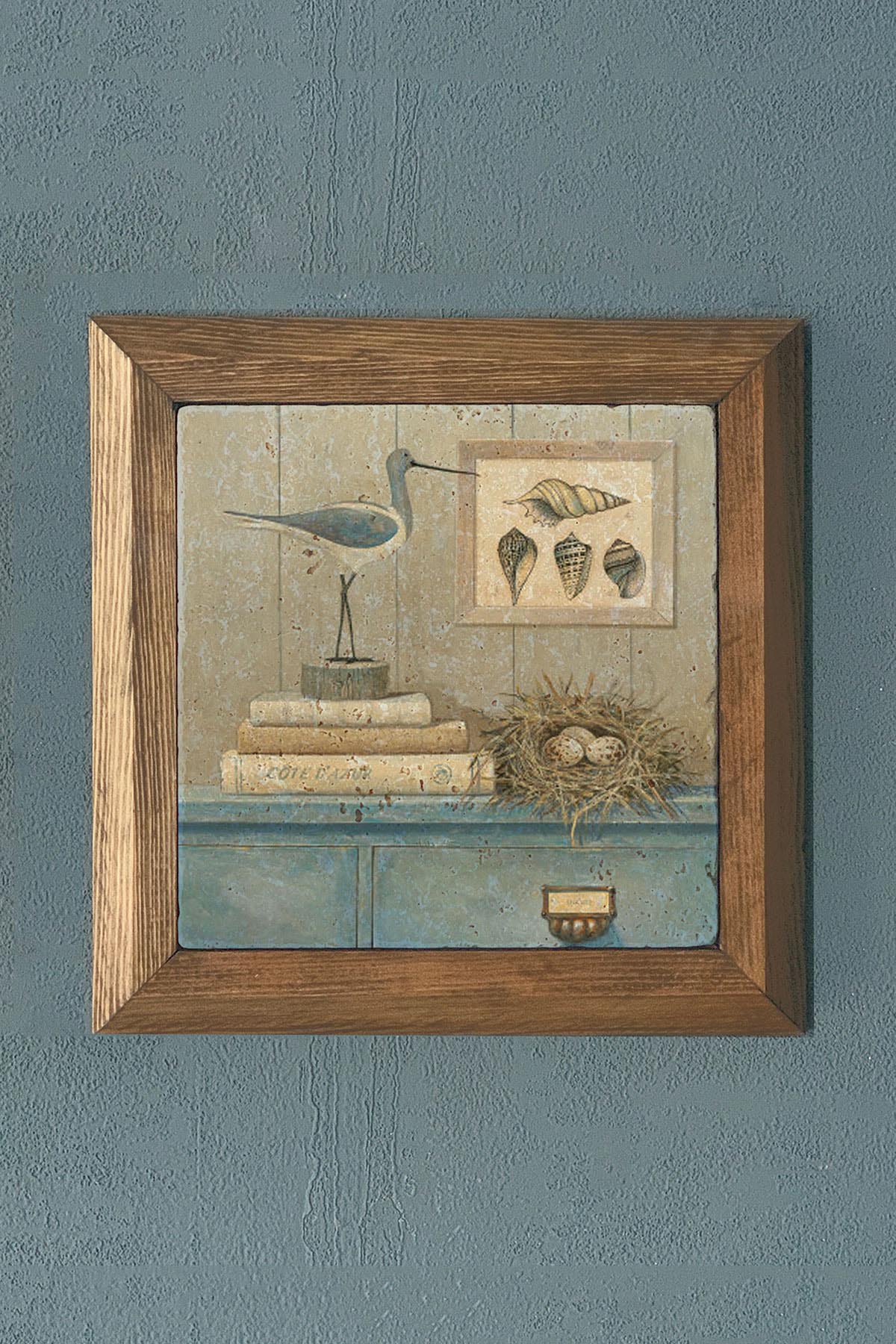 Masif Çerçeveli Taş Tablo-Wall Decor- Oscar Stone Decor 28X28 CM