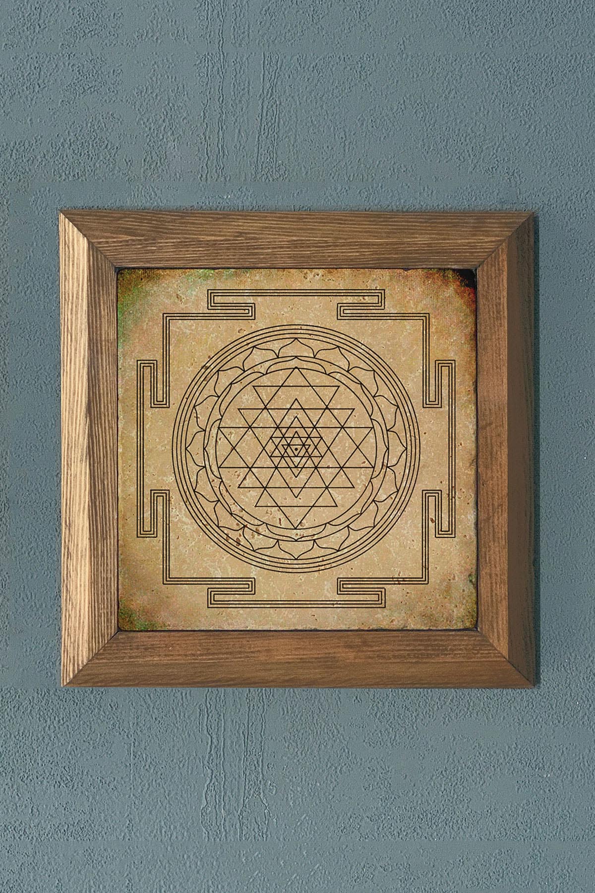 Masif Çerçeveli Taş Tablo-Wall Decor- Oscar Stone Decor 28X28 CM
