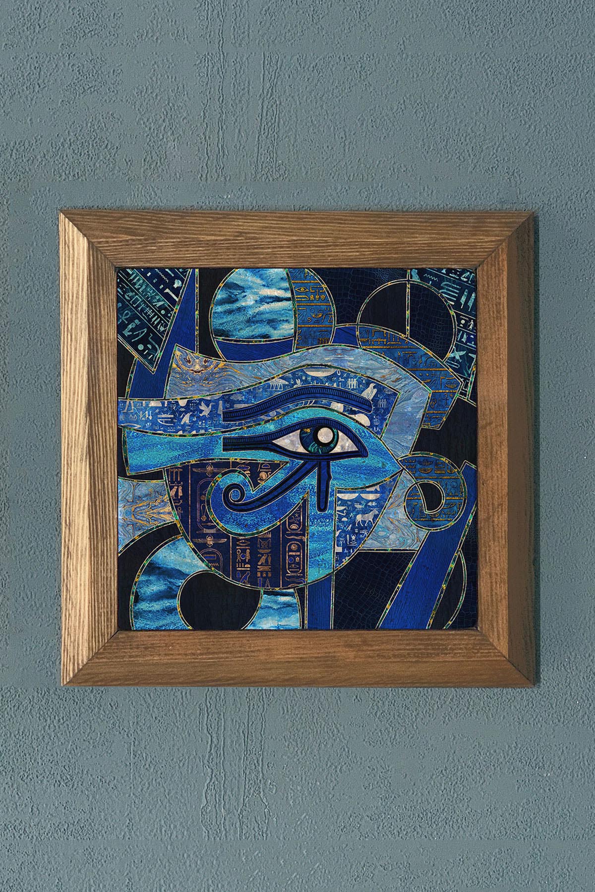 Masif Çerçeveli Taş Tablo-Wall Decor- Oscar Stone Decor 28X28 CM