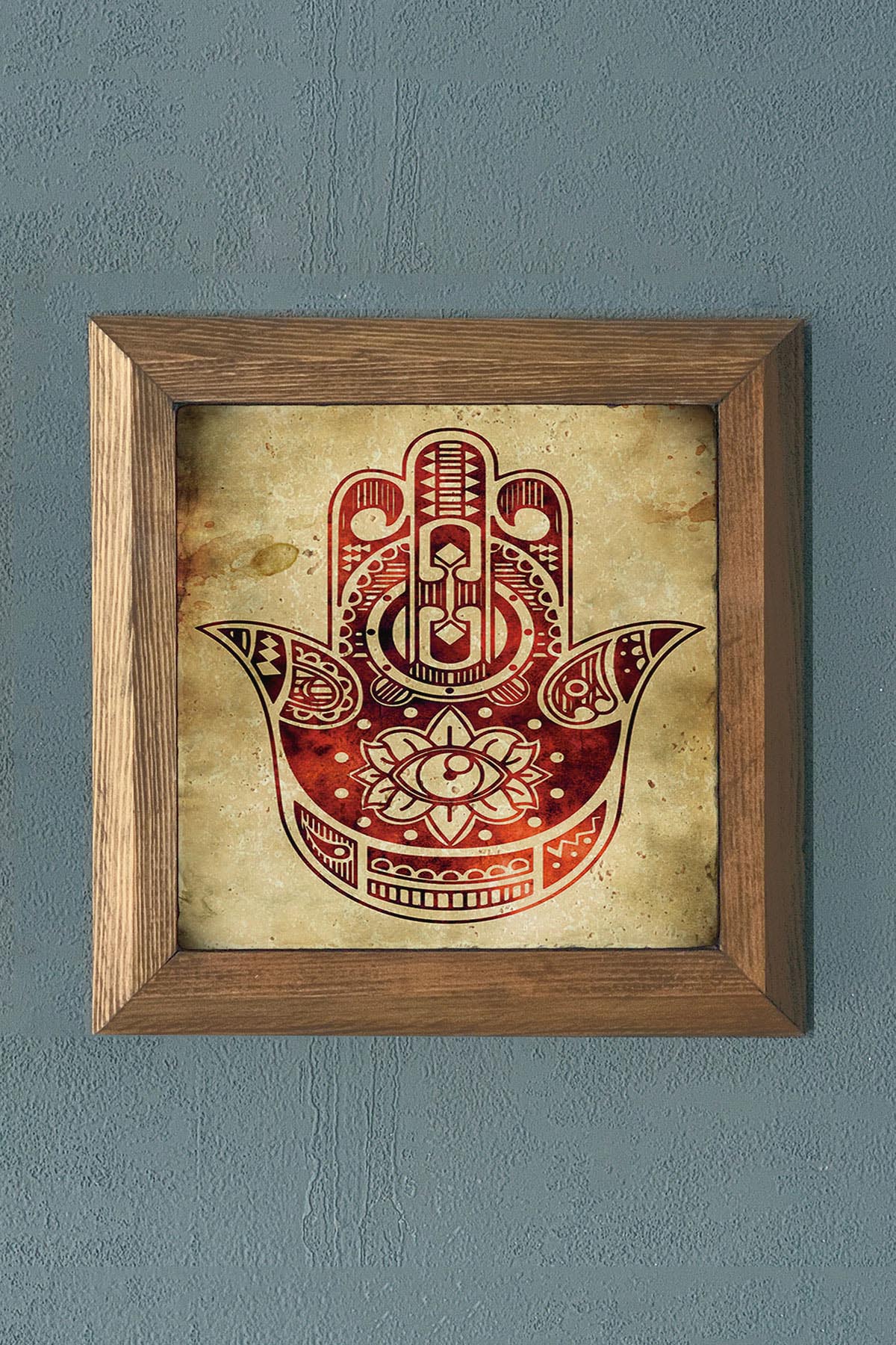 Masif Çerçeveli Taş Tablo-Wall Decor- Oscar Stone Decor 28X28 CM