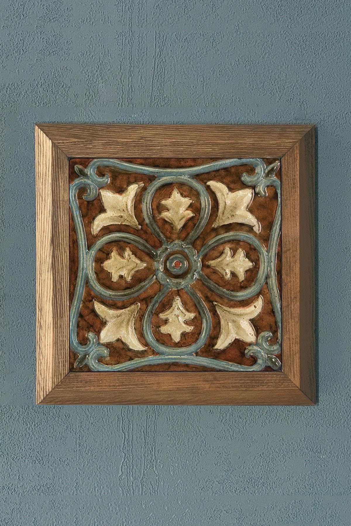 Masif Çerçeveli Taş Tablo-Wall Decor- Oscar Stone Decor 28X28 CM
