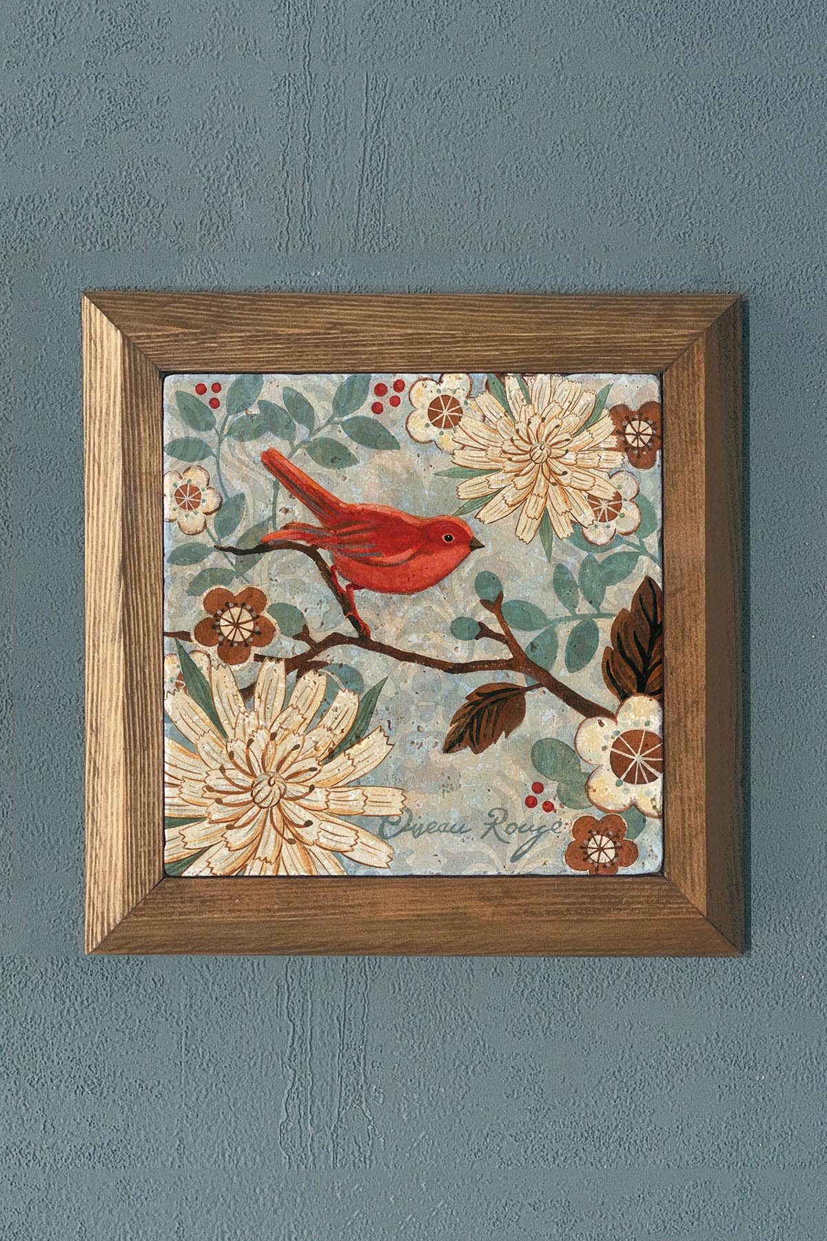 Masif Çerçeveli Taş Tablo-Wall Decor- Oscar Stone Decor 28X28 CM