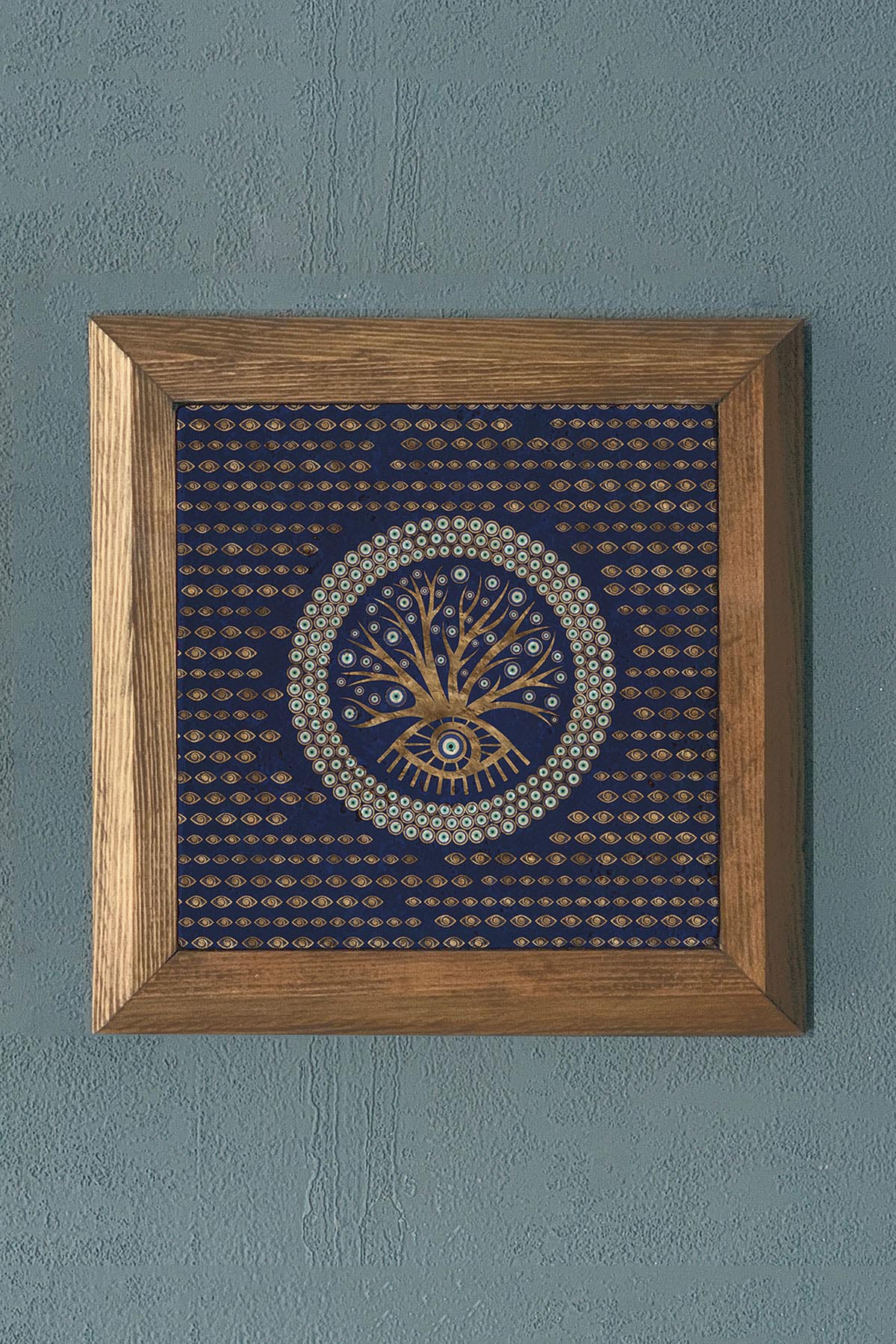Masif Çerçeveli Taş Tablo-Wall Decor- Oscar Stone Decor 28X28 CM