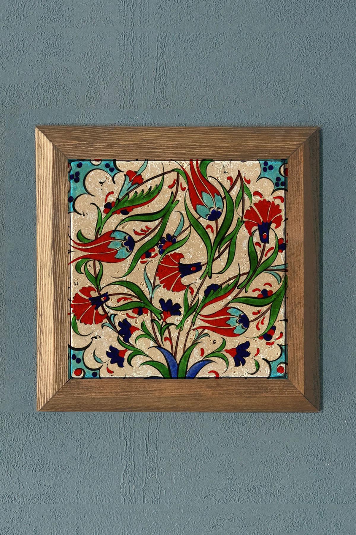 Masif Çerçeveli Taş Tablo-Wall Decor- Oscar Stone Decor 28X28 CM