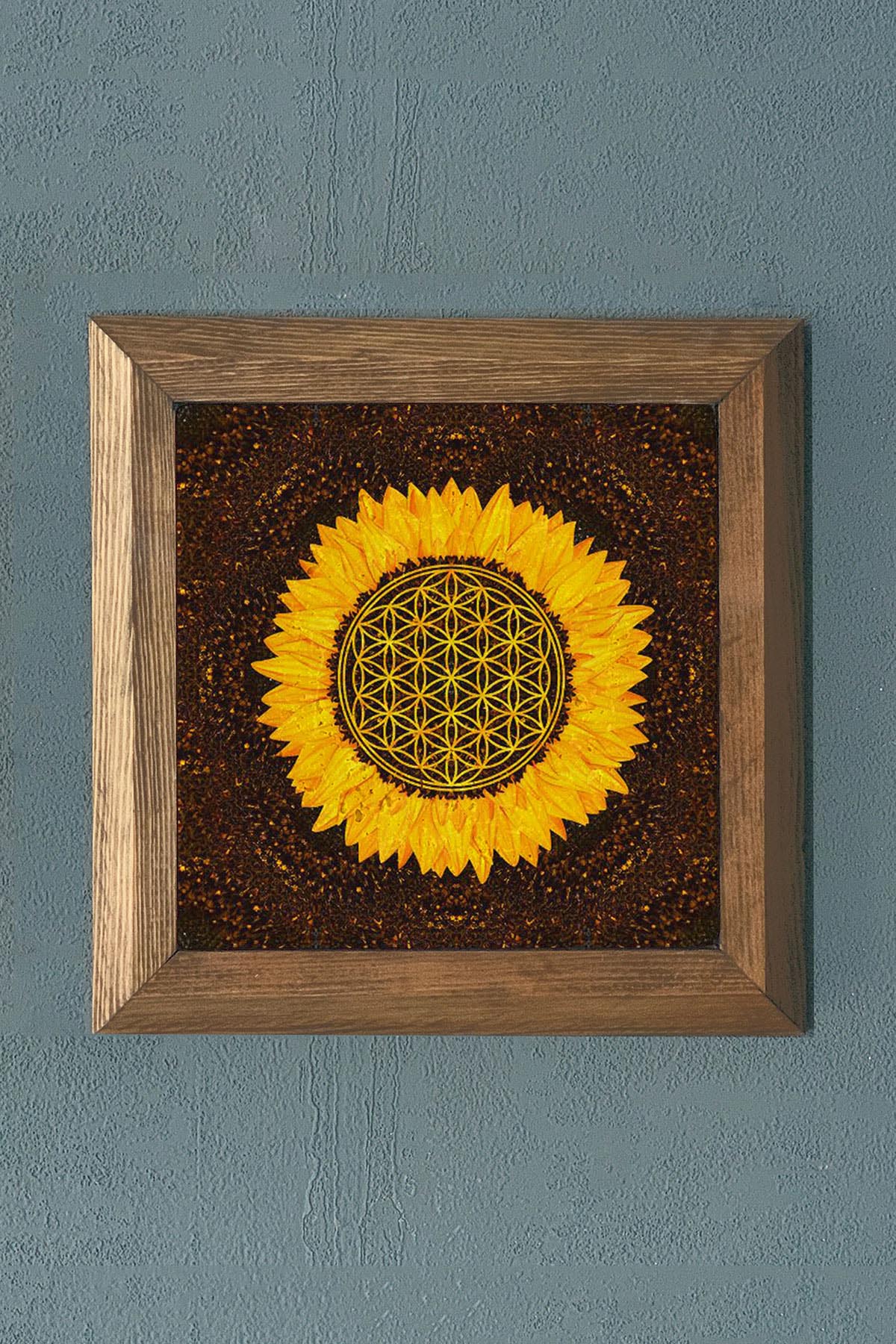 Masif Çerçeveli Taş Tablo-Wall Decor- Oscar Stone Decor 28X28 CM