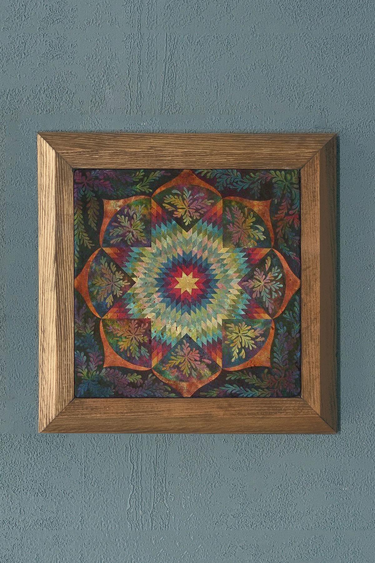 Masif Çerçeveli Taş Tablo-Wall Decor- Oscar Stone Decor 28X28 CM