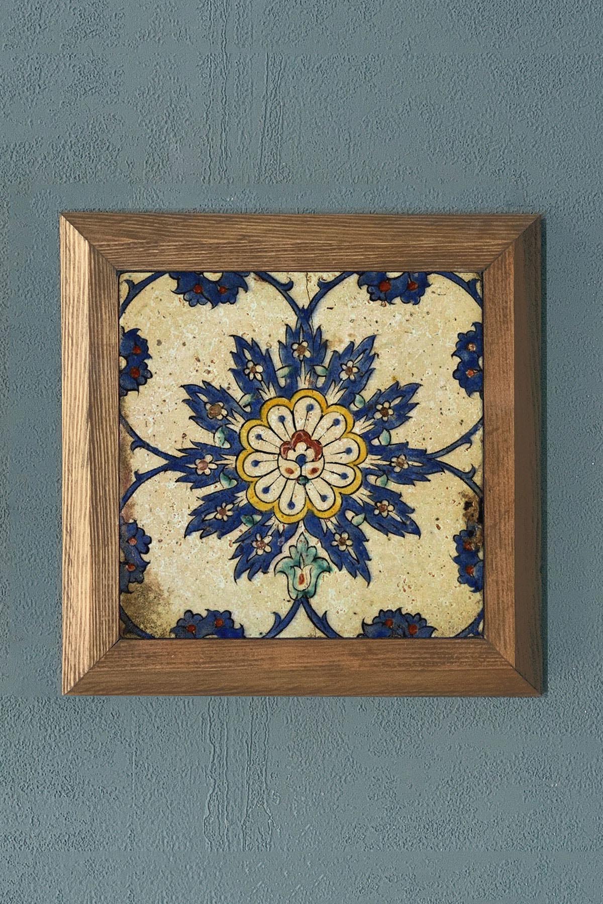 Masif Çerçeveli Taş Tablo-Wall Decor- Oscar Stone Decor 28X28 CM