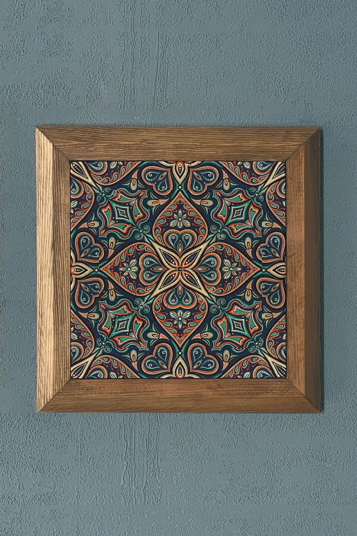 Masif Çerçeveli Taş Tablo-Wall Decor- Oscar Stone Decor 28X28 CM