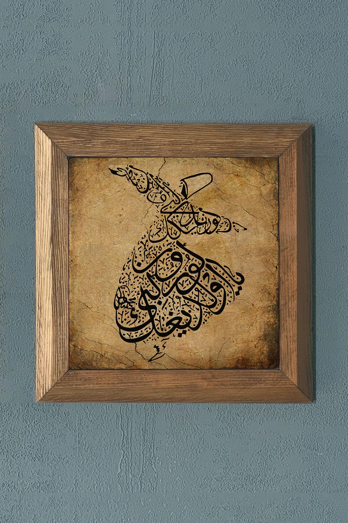 Masif Çerçeveli Taş Tablo-Wall Decor- Oscar Stone Decor 28X28 CM