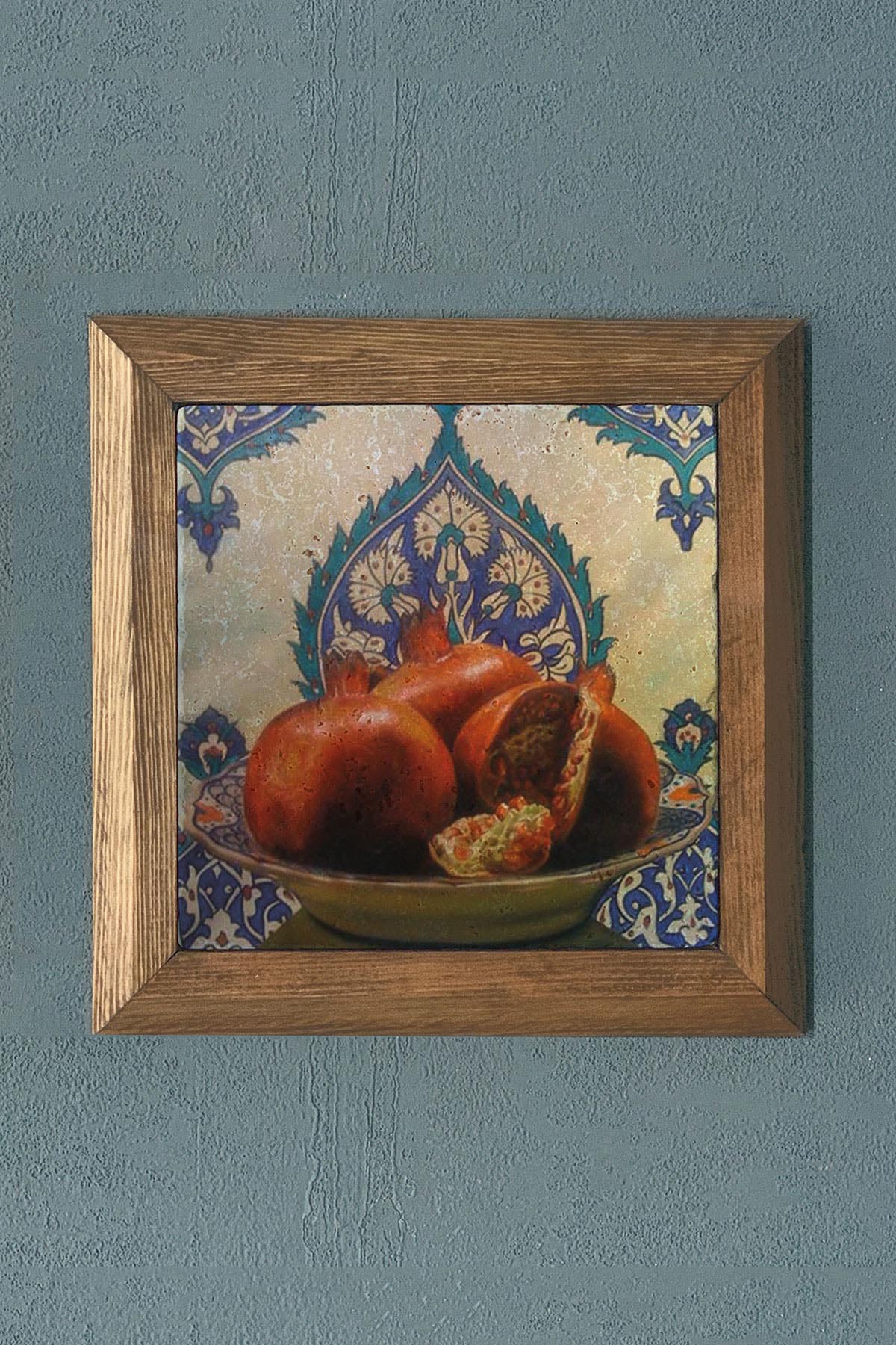 Masif Çerçeveli Taş Tablo-Wall Decor- Oscar Stone Decor 28X28 CM