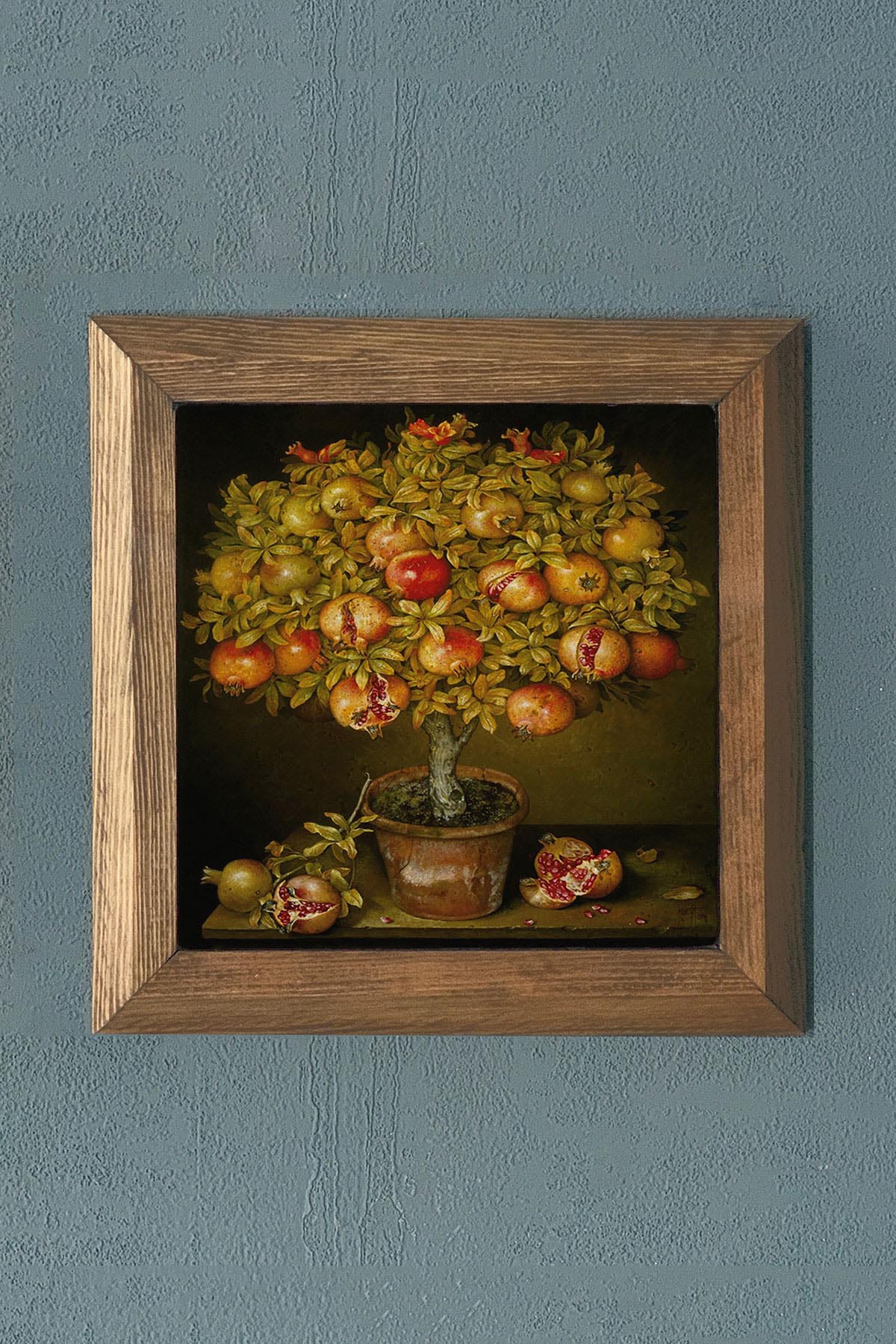 Masif Çerçeveli Taş Tablo-Wall Decor- Oscar Stone Decor 28X28 CM
