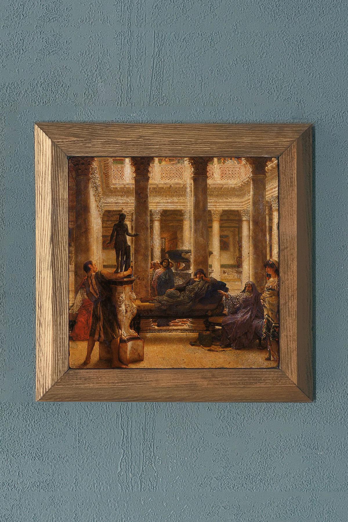 Masif Çerçeveli Taş Tablo-Wall Decor- Oscar Stone Decor 28X28 CM