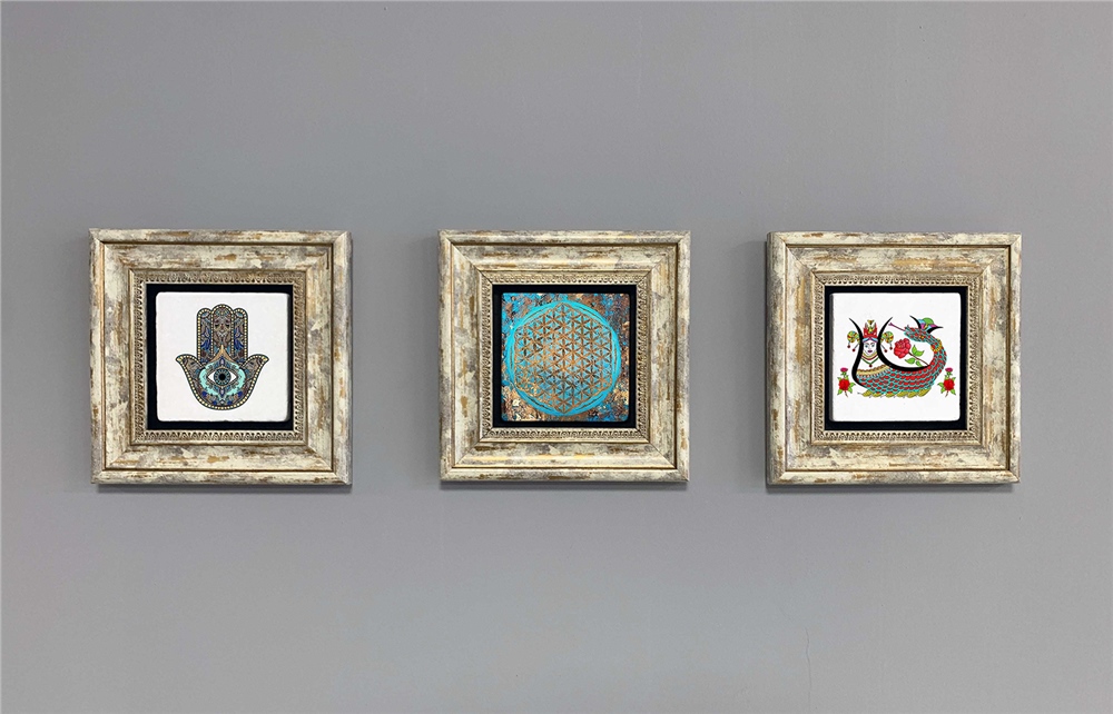 OSCAR STONE DECOR 3'lü ÇERÇEVELİ DOĞALTAŞ DUVAR DEKORU / 3CDD-40-383 (WALL DECOR)