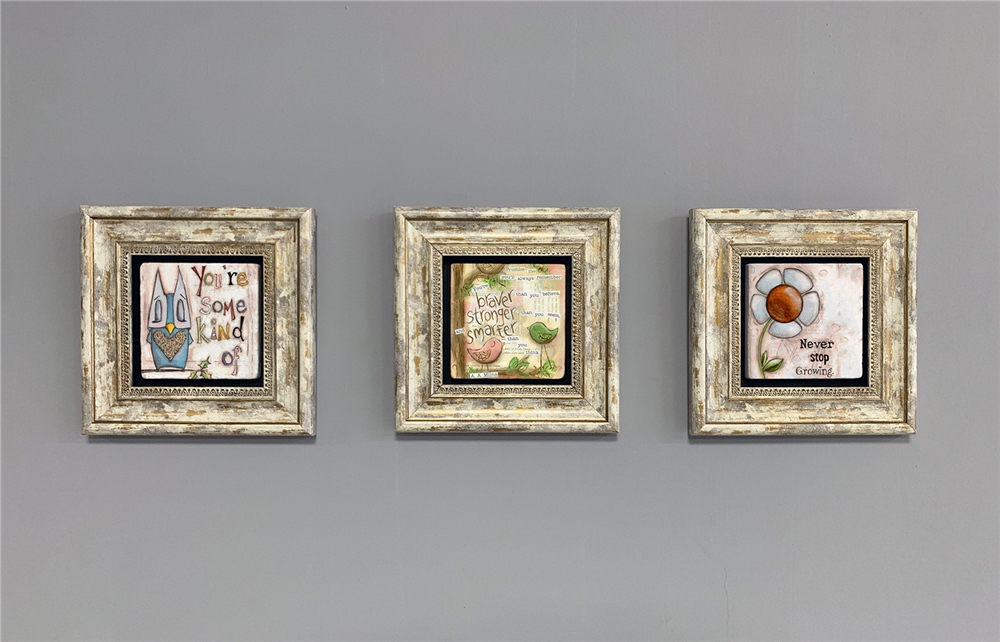 OSCAR STONE DECOR 3'lü ÇERÇEVELİ DOĞALTAŞ DUVAR DEKORU / 3CDD-40-302 (WALL DECOR)