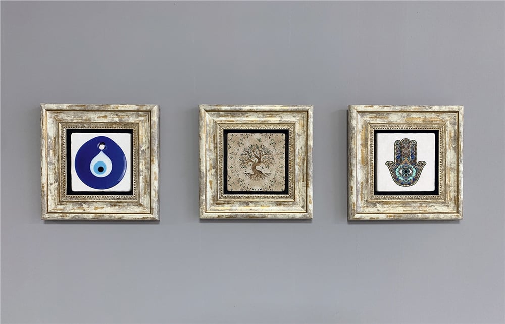 OSCAR STONE DECOR 3'lü ÇERÇEVELİ DOĞALTAŞ DUVAR DEKORU / 3CDD-40-251 (WALL DECOR)