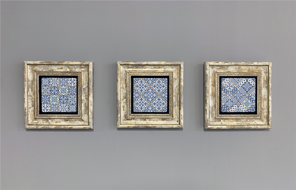 OSCAR STONE DECOR 3'lü ÇERÇEVELİ DOĞALTAŞ DUVAR DEKORU / 3CDD-40-336 (WALL DECOR)