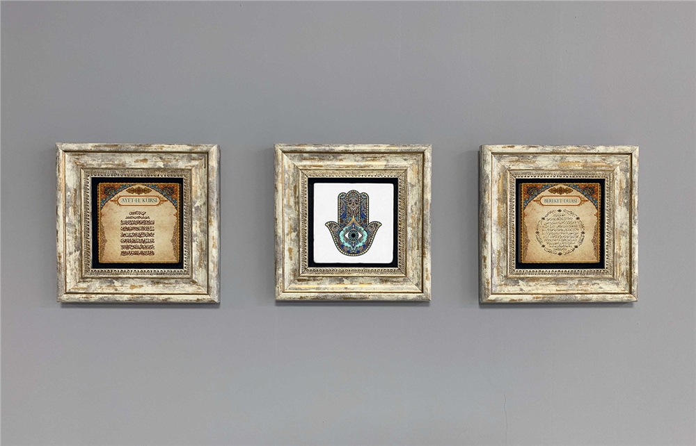 OSCAR STONE DECOR 3'lü ÇERÇEVELİ DOĞALTAŞ DUVAR DEKORU / 3CDD-40-379 (WALL DECOR)