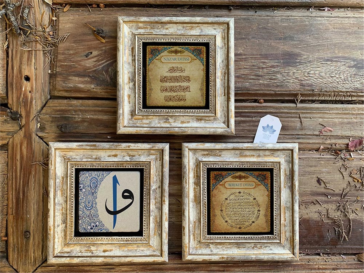 OSCAR STONE DECOR 3'lü ÇERÇEVELİ DOĞALTAŞ DUVAR DEKORU / 3CDD-40-201 (WALL DECOR)